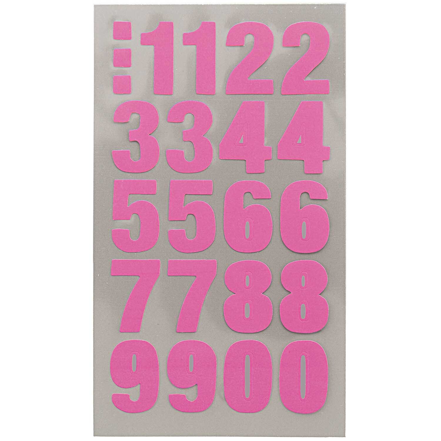 Paper Poetry Office Sticker Zahlen in leuchtendem Neonpink auf vier Bögen von Rico Design.