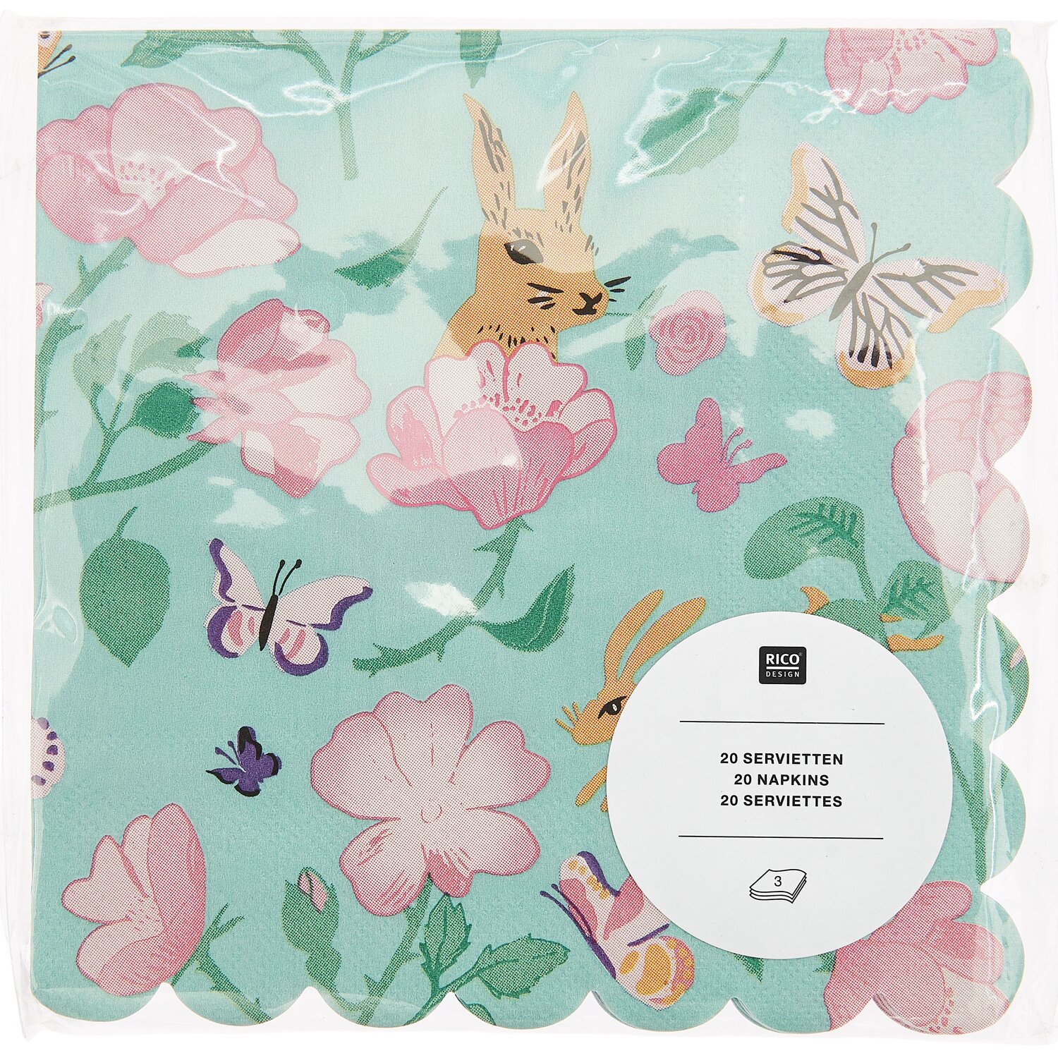 Serviettes de table Pré printanier 32x31,5cm 20 pièces from Rico Design
