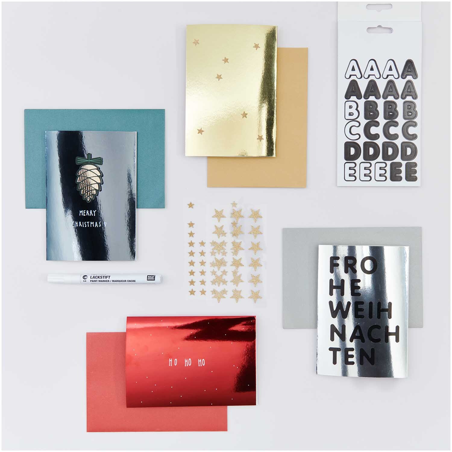 Paper Poetry Kartenset Spiegelkarton grün A7/C7 20-teilig von Rico Design Paper Poetry Kartenset Spiegelkarton grün A7/C7, 20-teilig, mit bunten Karten, Stickern und Dekorationen von Rico Design.