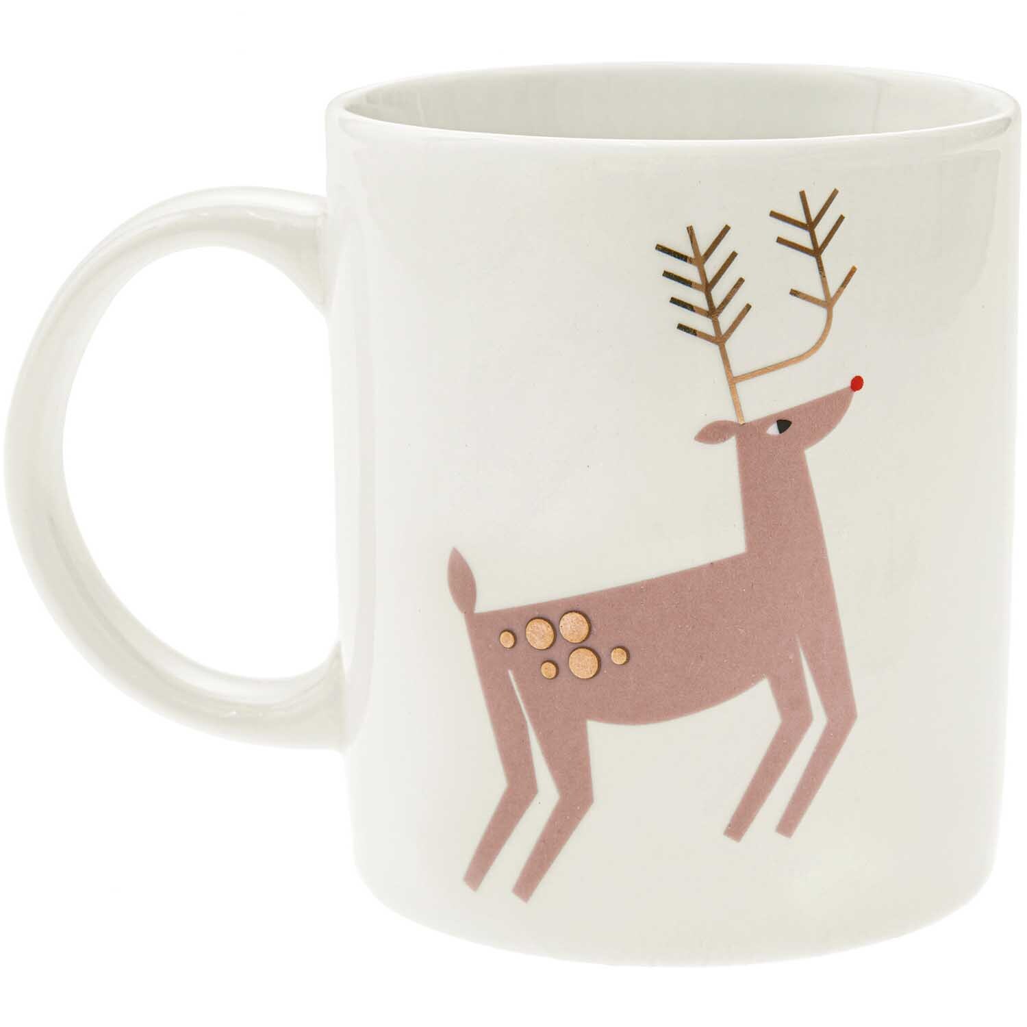 Porzellan Tasse Rentier 8x9,5cm von Rico Design Porzellan Tasse Rentier 8x9,5cm mit Rentiermotiv, ideal für Wintergetränke, von Rico Design.