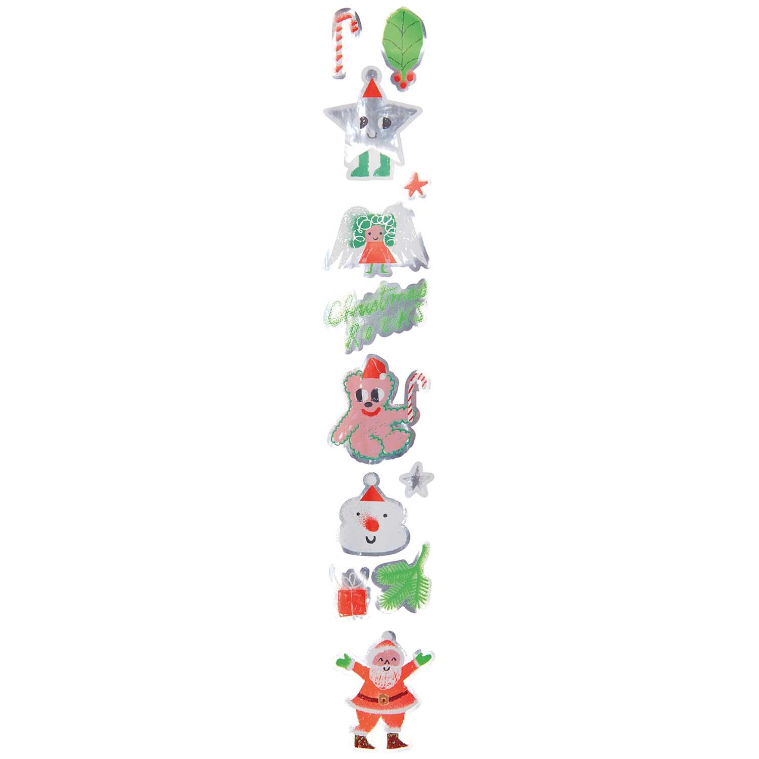 Paper Poetry Sticker Christmas Rocks! Airbrush Ø 5cm 100 Stück auf der Rolle von Rico Design Paper Poetry Sticker Christmas Rocks! Airbrush: Bunte Weihnachtsmotive auf einer Rolle, ideal für festliche Dekorationen.
