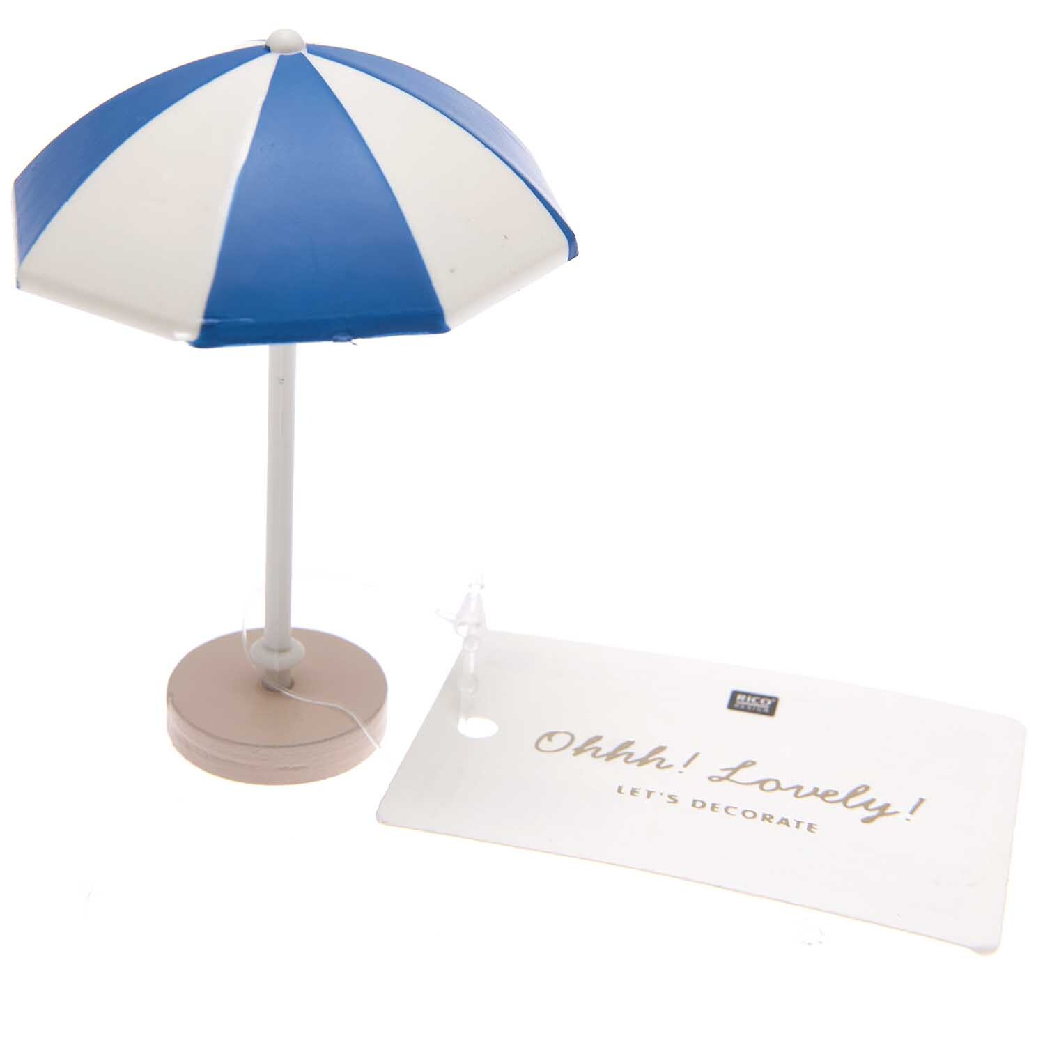Parasol déco bleu-blanc 5,5x7,5cm from Rico Design