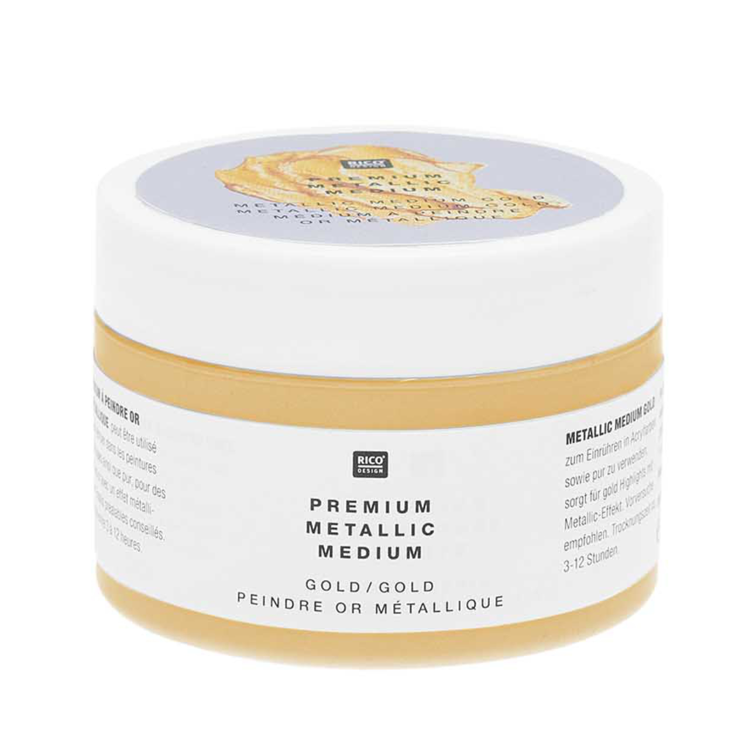 ART Premium Metallic Medium in einem 120ml Behälter von Rico Design, ideal für kreative Projekte.