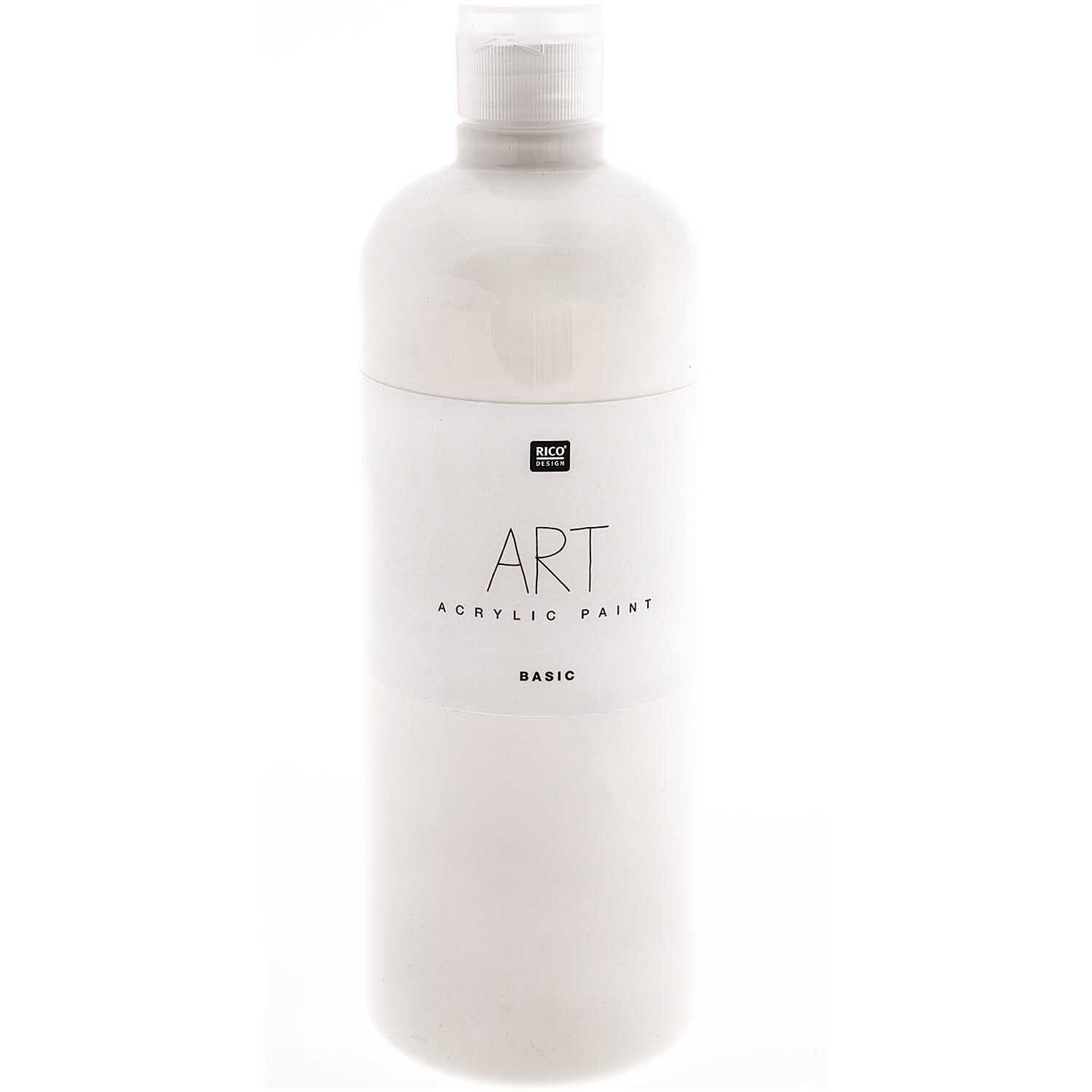 ART Künstler Acrylfarbe 750ml in Weiß von Rico Design, abgebildet in einer großen Flasche.