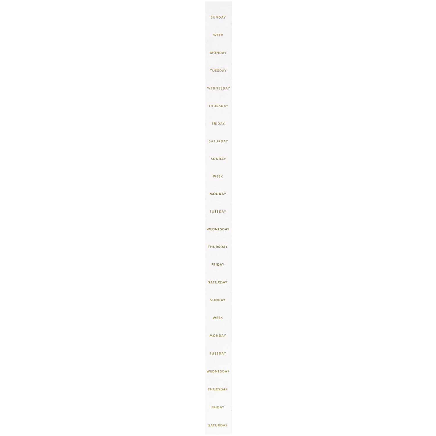 Paper Poetry Tape Wochentage weiß-gold 1,5cm 10m von Rico Design Paper Poetry Tape mit Wochentagen in elegantem Design. Weiß-goldenes Klebeband von Rico Design.