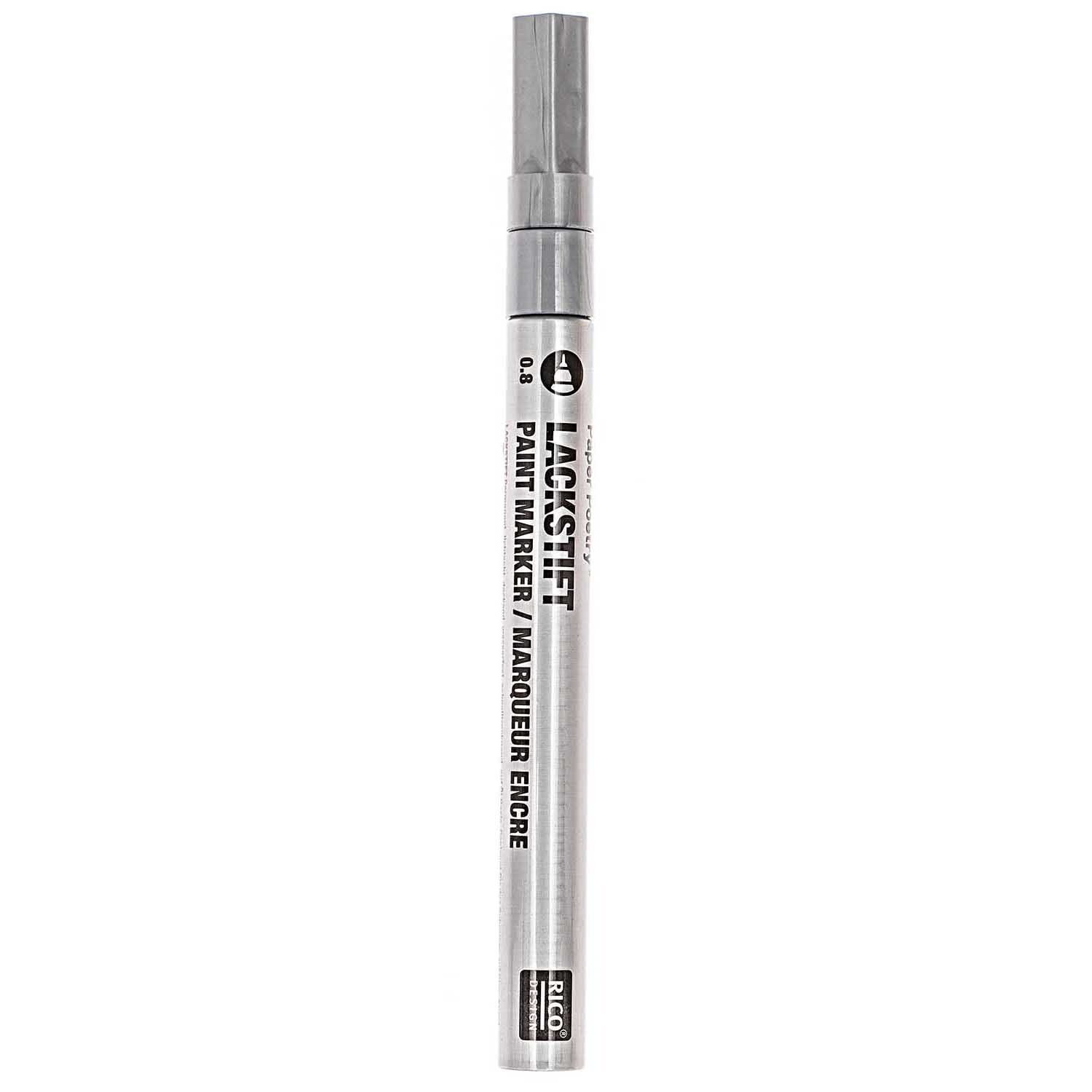 Lackmarker 0,8mm Farbe Silber von Rico Design Lackmarker 0,8mm von Rico Design in Silber, ideal für präzises Zeichnen und Beschriften.