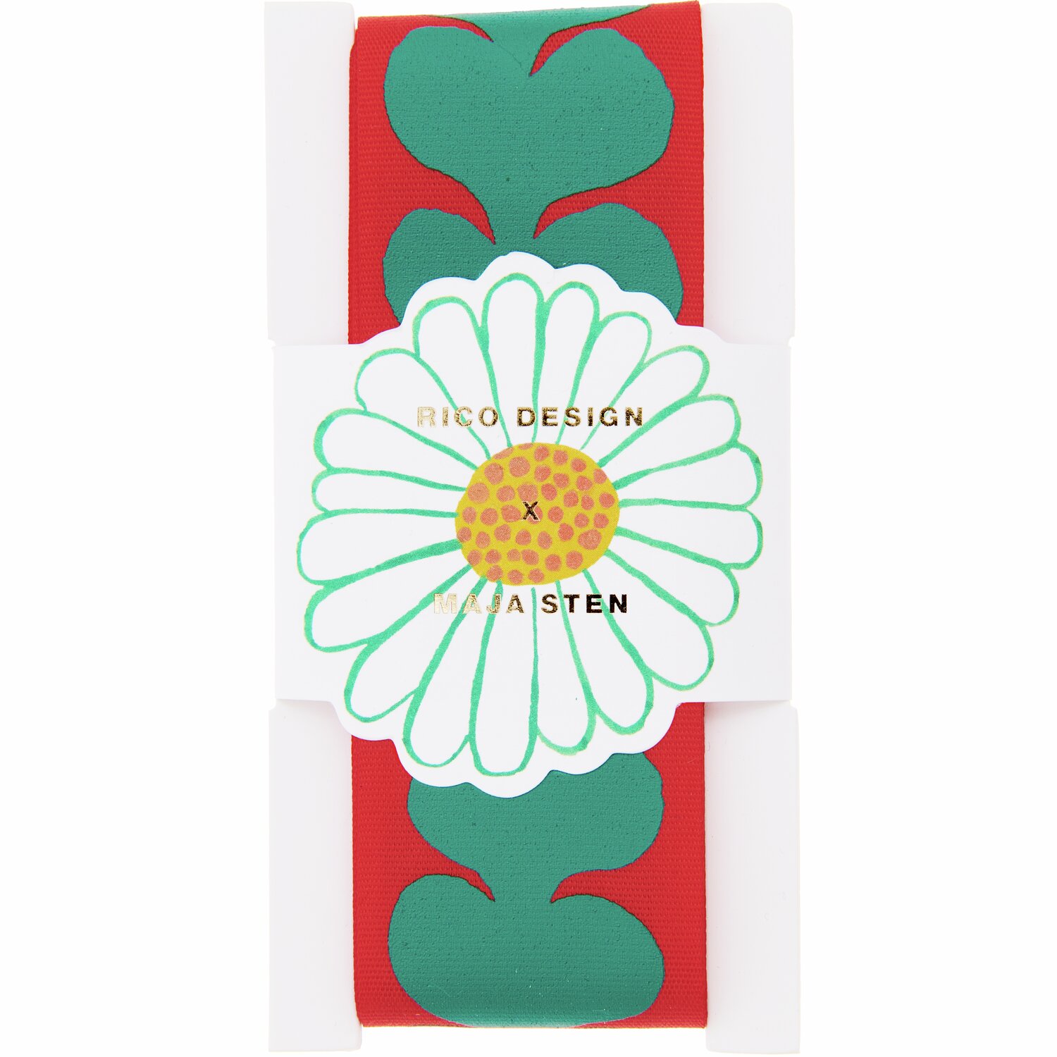 Taftband Midsommar Magic Klee 38mm 3m Farbe Rot von Rico Design