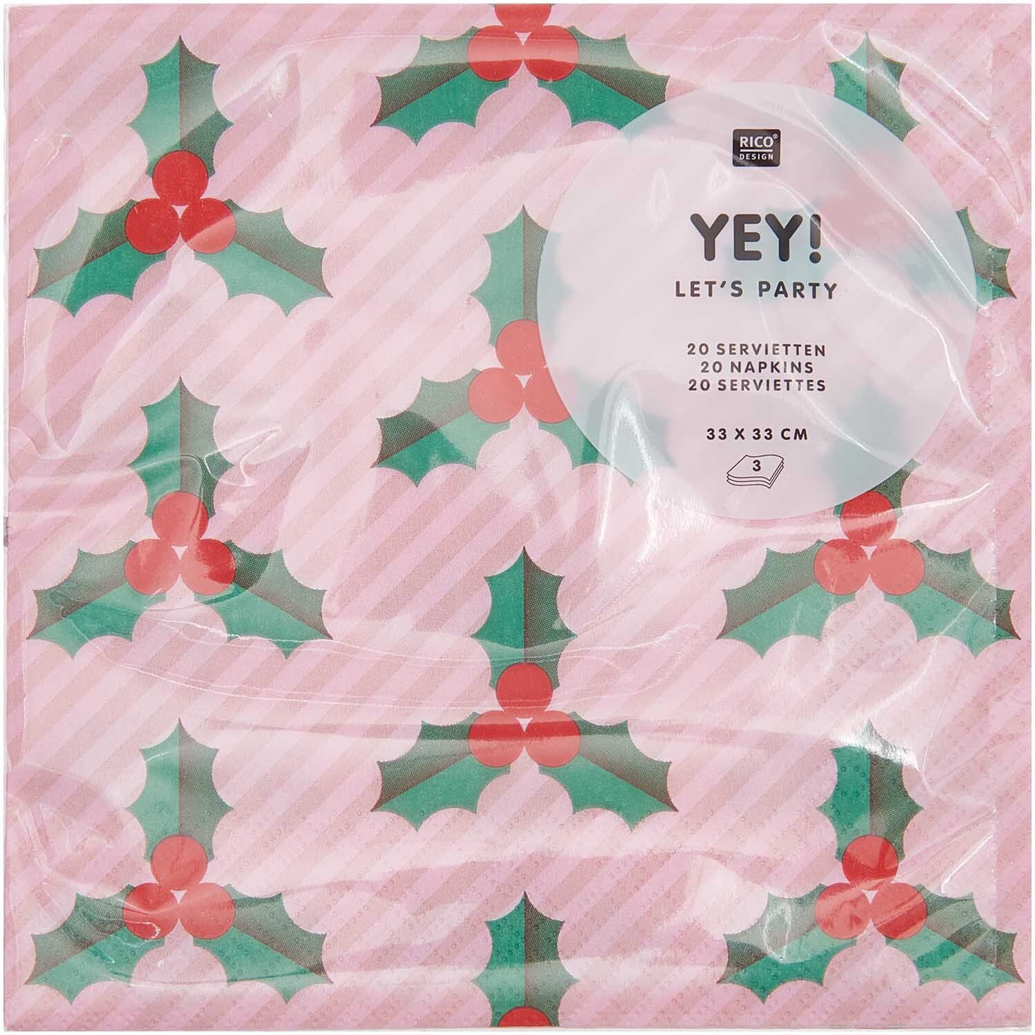 Servietten Ilex 33x33cm 20 Stück von Rico Design