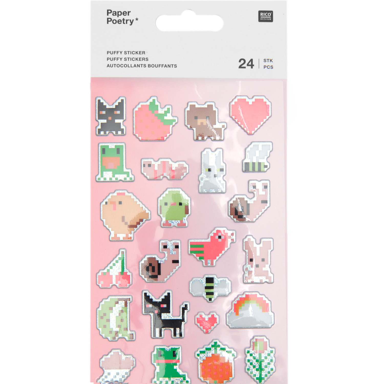 Paper Poetry Puffy Sticker Pixel  1 Blatt von Rico Design