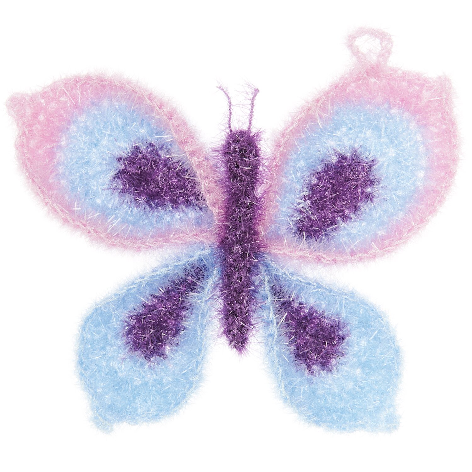 Häkelset Creative Bubble Schmetterling von Rico Design Häkelset Creative Bubble Schmetterling zeigt einen flauschigen Schmetterling in Rosa, Blau und Lila von Rico Design.