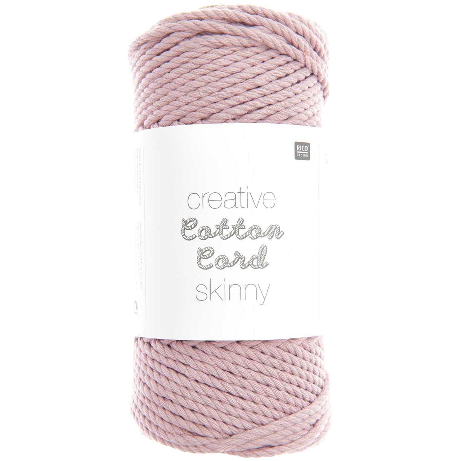 Creative Cotton Cord skinny Makramee-Garn in Altrosa von Rico Design, 190g, 55m. Ideal für kreative Makramee-Projekte.