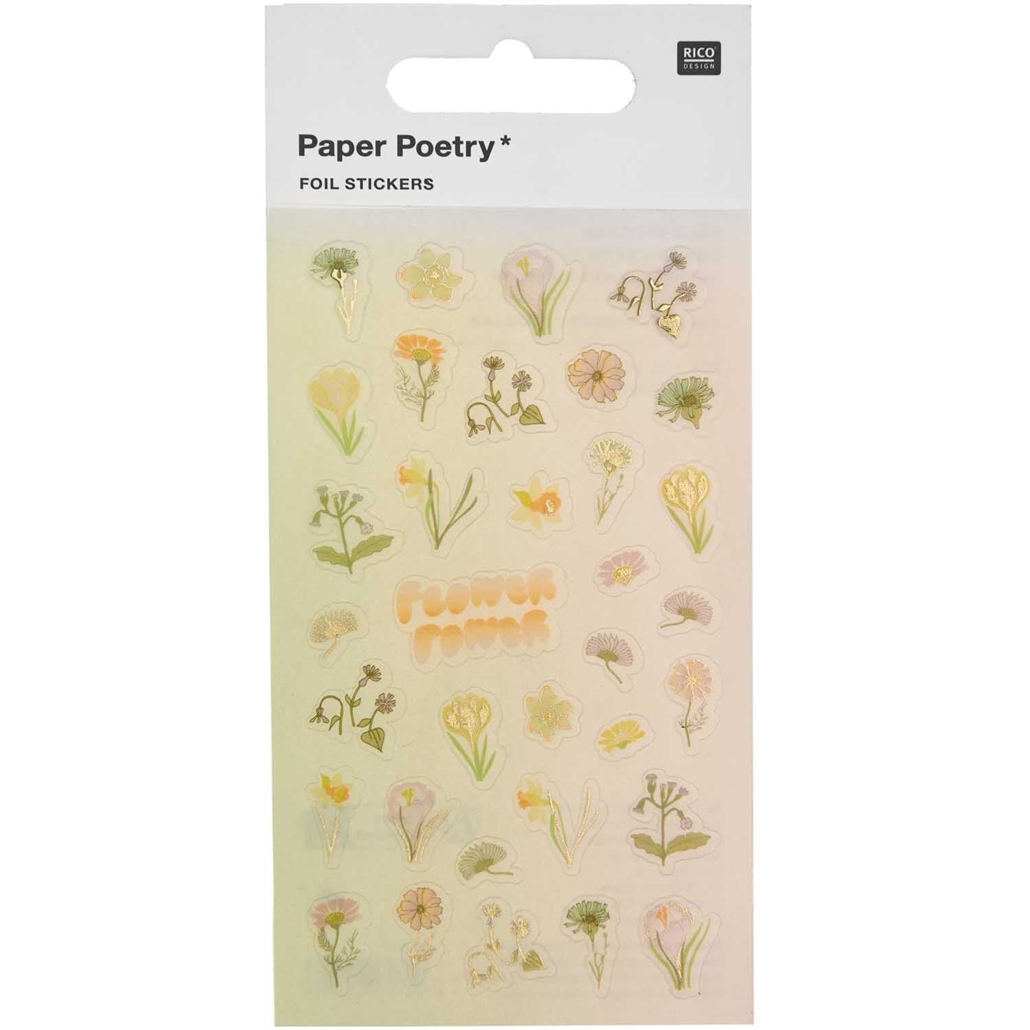 Paper Poetry Foliensticker Futschikato Flower Power 4 Blatt von Rico Design