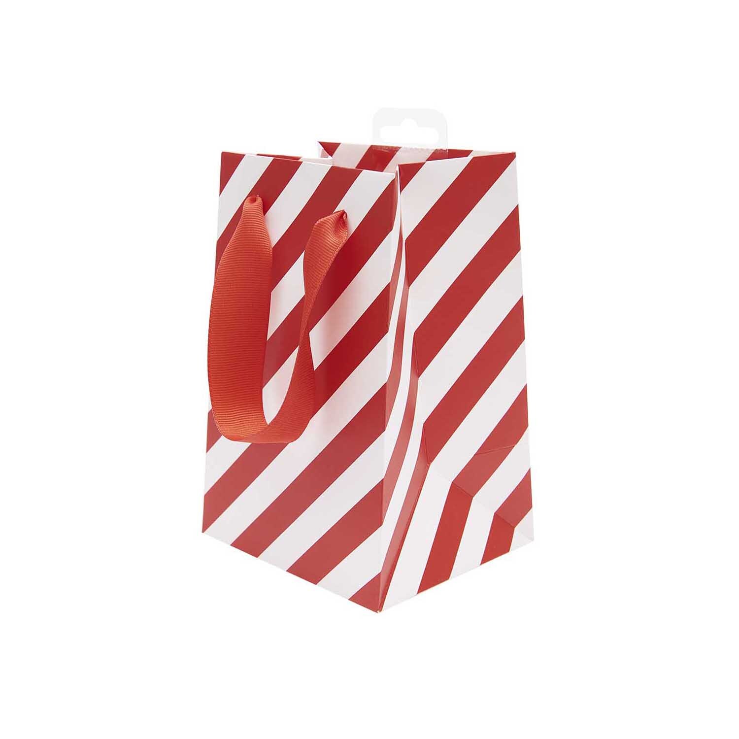 Paper Poetry Geschenktüte Streifen rot-weiß 12x18x10cm von Rico Design