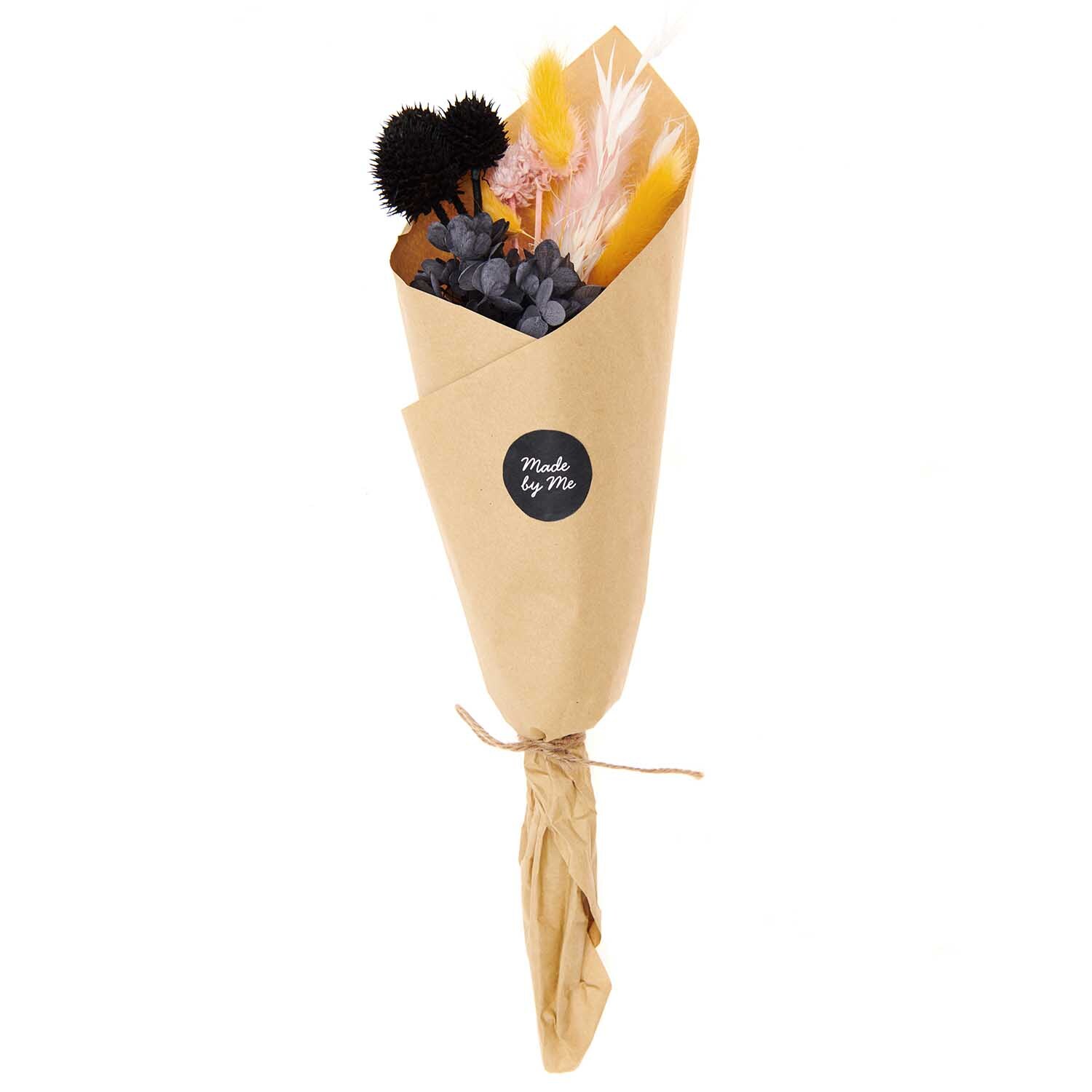 Trockenblumenstrauß pastell-schwarz 30cm 13-teilig von Rico Design