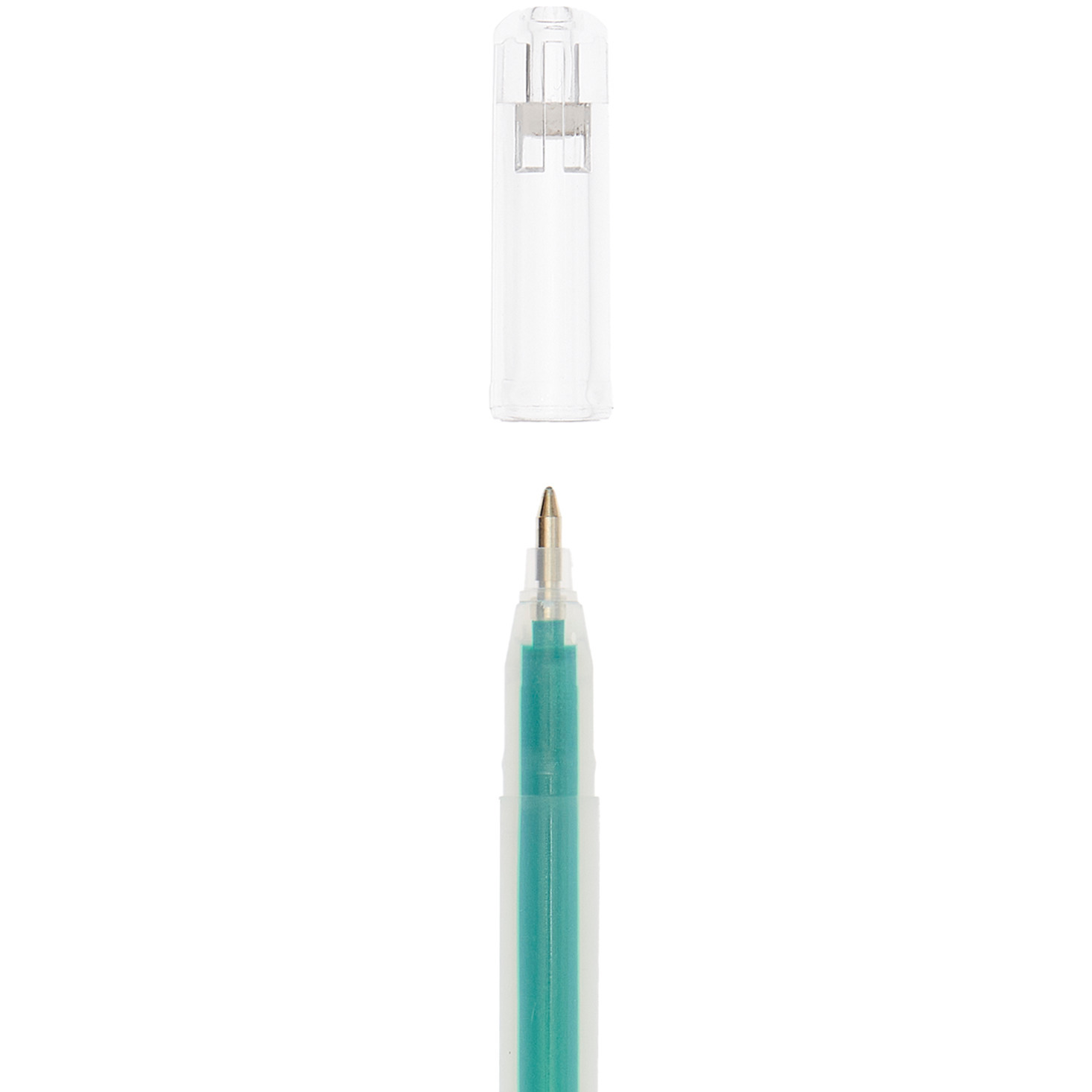 Metallic gel pen 0.8mm colour Green from Rico Design Gelstift Metallic 0,8mm von Rico Design in Grün, mit abnehmbarem transparentem Deckel, ideal für kreative Projekte.