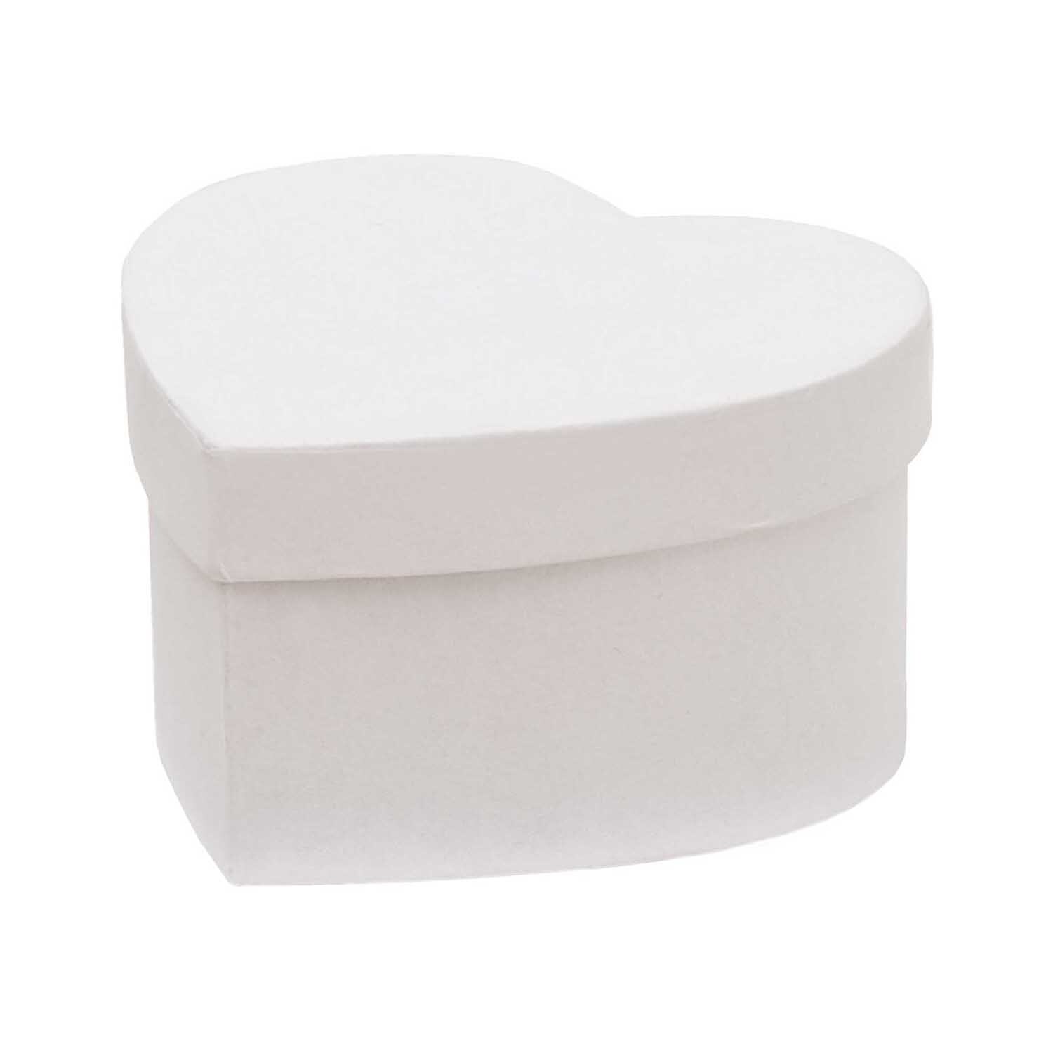 Herzbox weiß von Rico Design: Eine elegante, herzförmige Schachtel in Weiß, ideal für Geschenke.