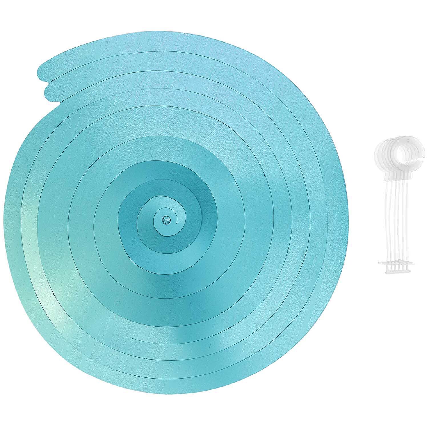 Serpentins en spirale 60cm 6 pièces Couleur Turquoise mat from Rico Design Spiralluftschlangen 60cm 6 Stück in Türkis Matt von Rico Design, ausgerollt auf weißem Hintergrund.