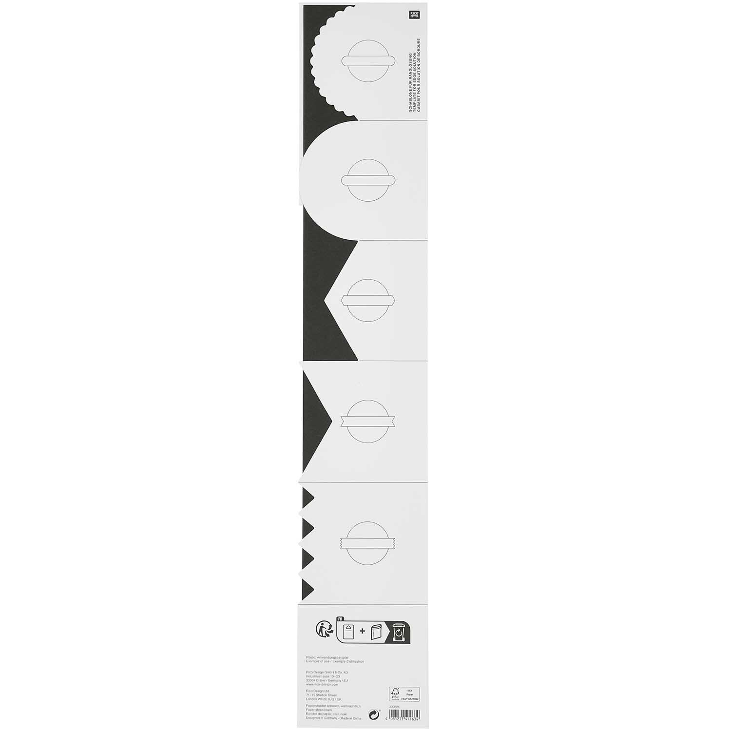 Paper Poetry Papierstreifen weihnachtlich 7x42cm 3 Stück Farbe Schwarz von Rico Design Paper Poetry Papierstreifen weihnachtlich, 7x42cm, 3 Stück. Weiße Streifen mit schwarzen Mustern von Rico Design. Ideal für kreative Bastelprojekte.