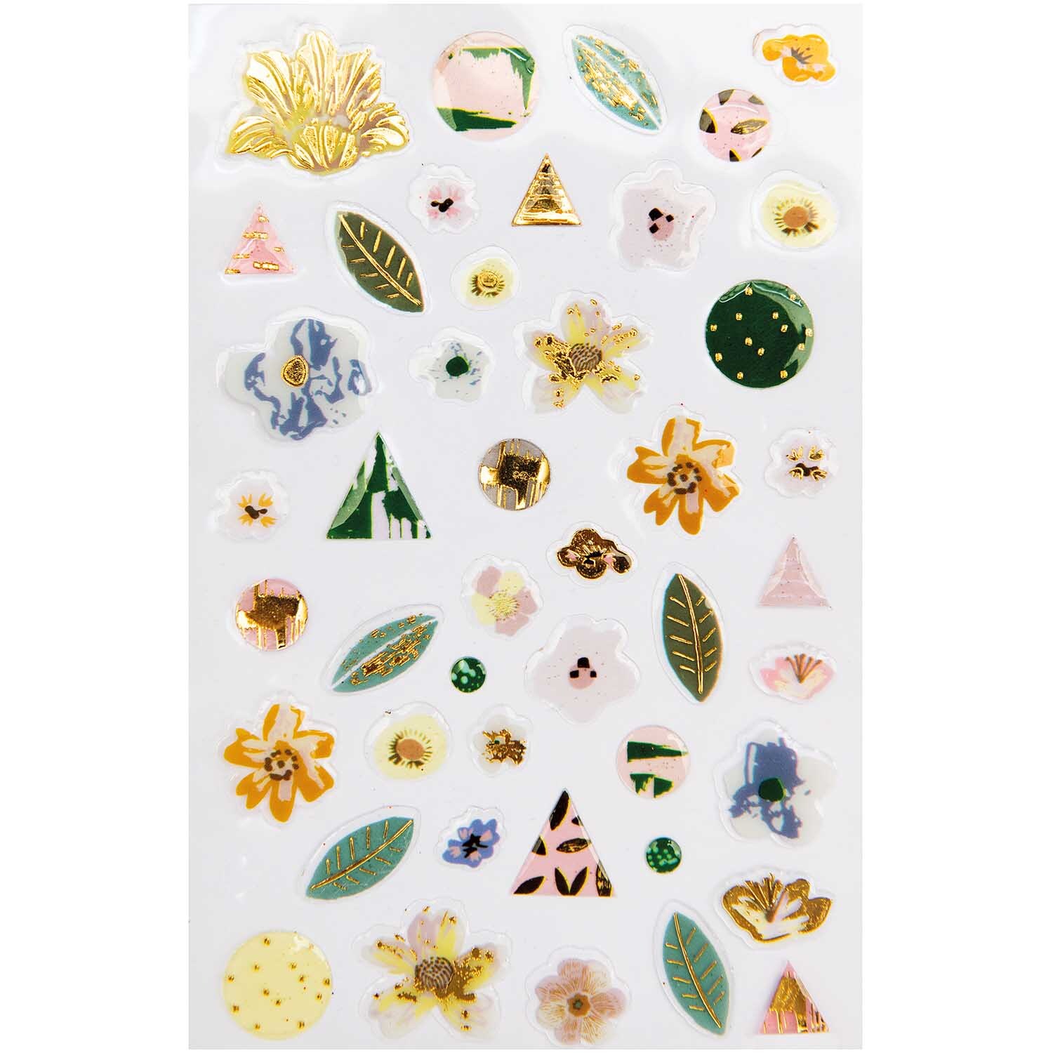 Paper Poetry Gelsticker Nature Matters mit floralen und geometrischen Motiven auf weißem Hintergrund.