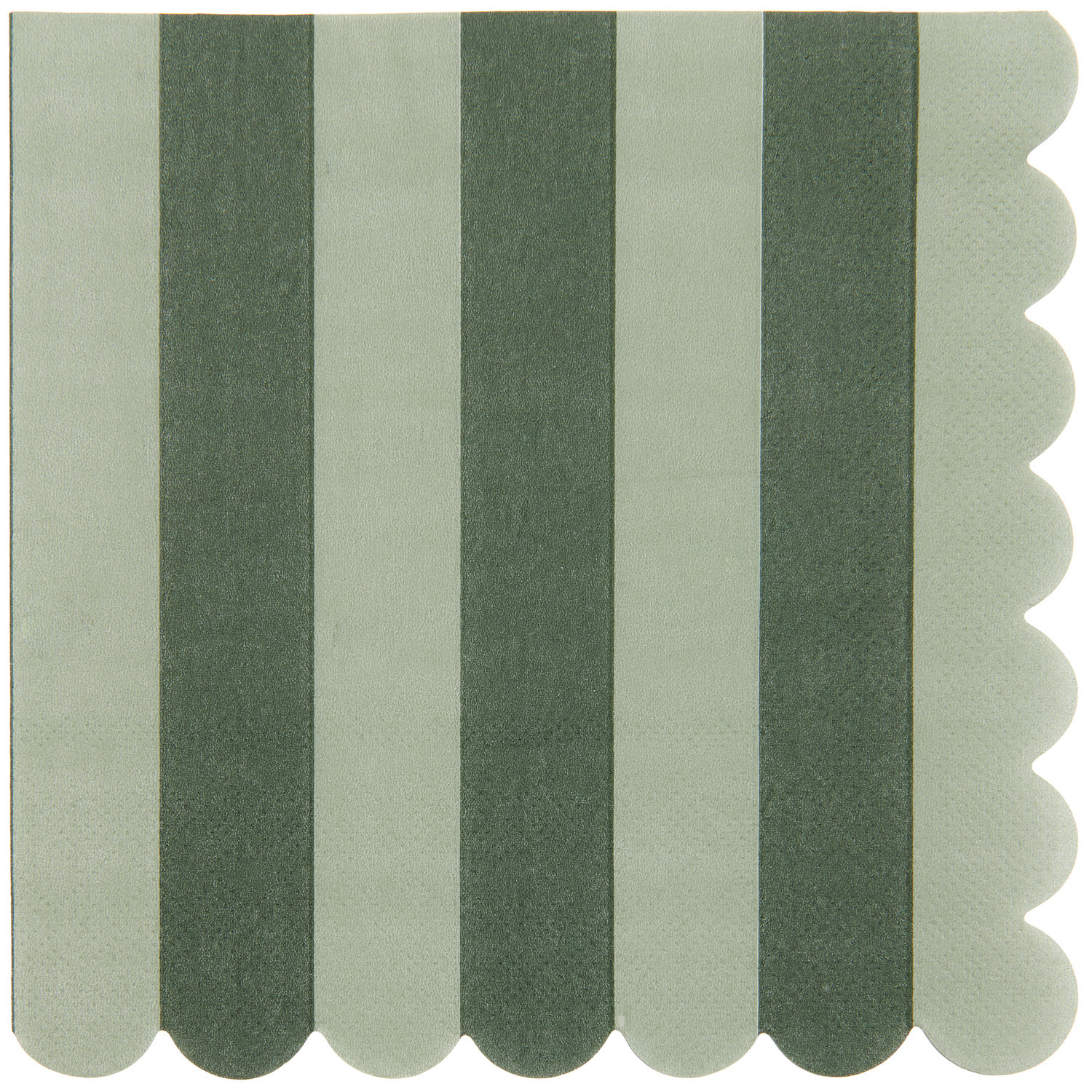 Servietten mit Streifen 32x31,5cm 20 Stück Farbe Grün von Rico Design Servietten mit Streifen, 32x31,5cm, 20 Stück. Grün gestreifte Serviette von Rico Design mit gewelltem Rand.