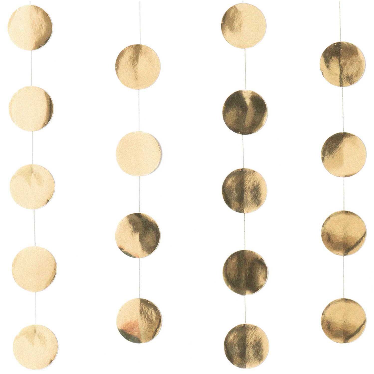Genähte Girlande mit goldenen Kreisen von Rico Design, ideal für festliche Dekorationen.