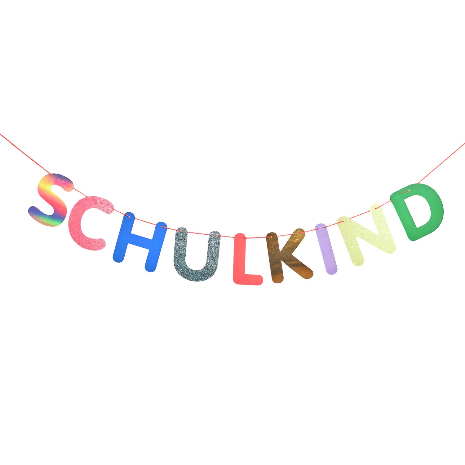 Paper Poetry Girlande Schulkind: Bunte Buchstabengirlande von Rico Design, 5m lang, ideal für Einschulungsfeiern.