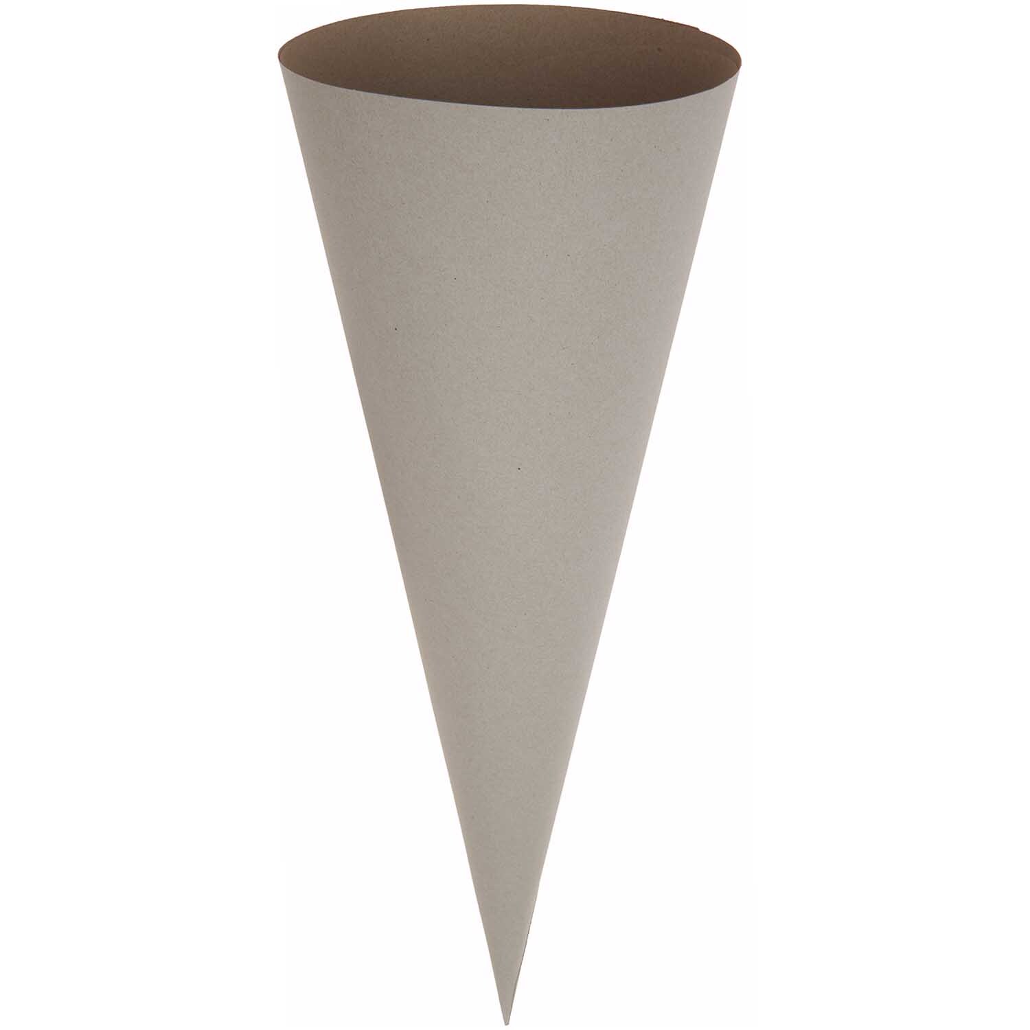 Paper Poetry Schultüte Rohling in Grau von Rico Design, 70 cm lang, ideal zum Basteln und Dekorieren.