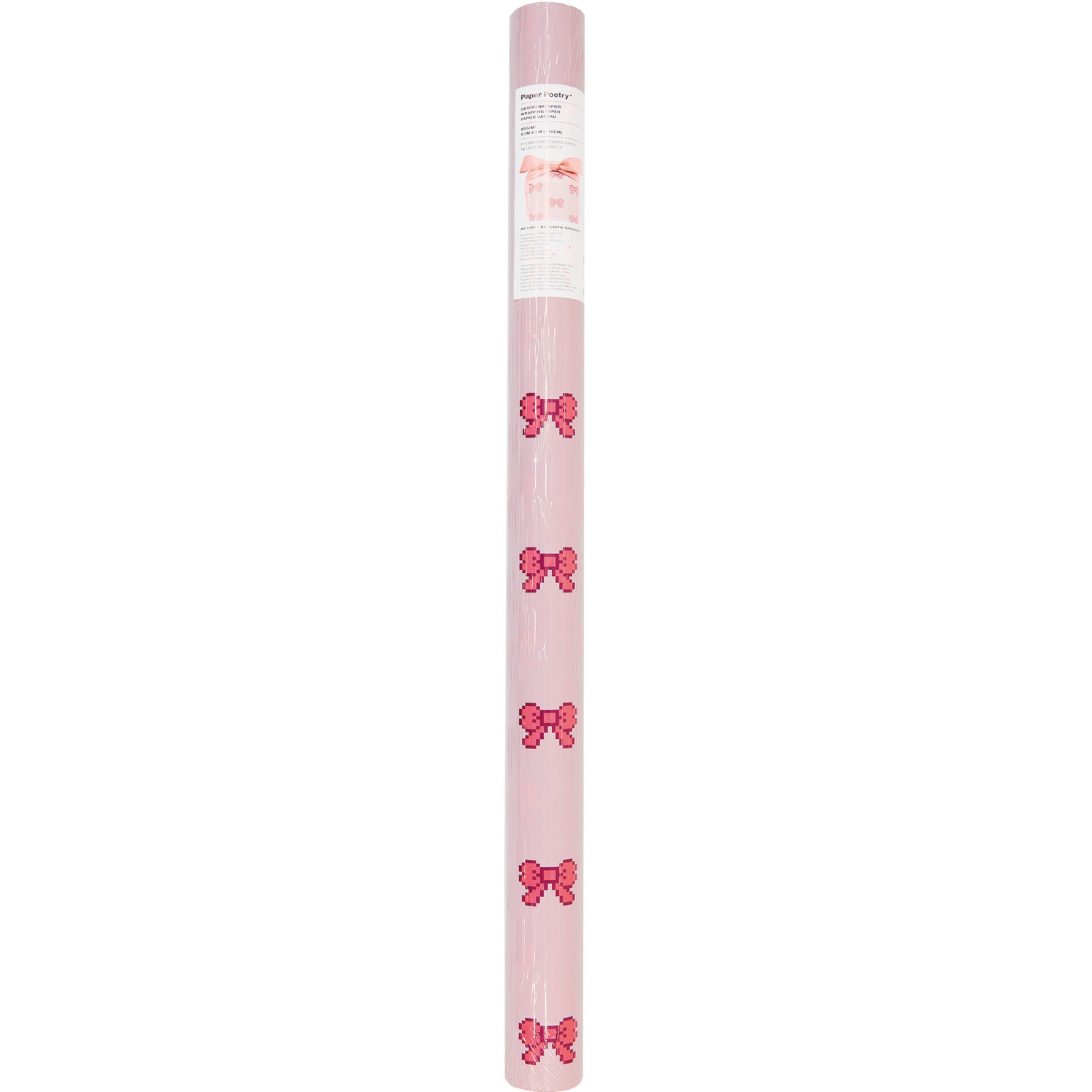 Geschenkpapier Pixel Schleifen Rosa  200x70cm 80g/m² von Rico Design