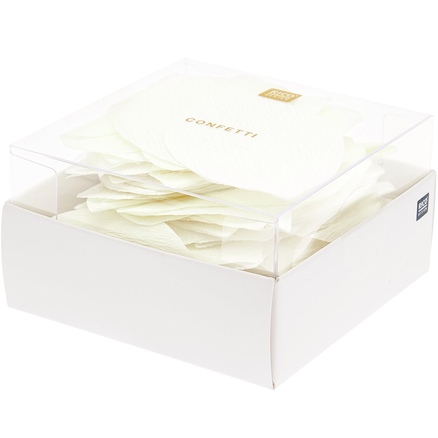 Krepp-Konfetti Rosenblätter groß 20g Farbe Weiß von Rico Design