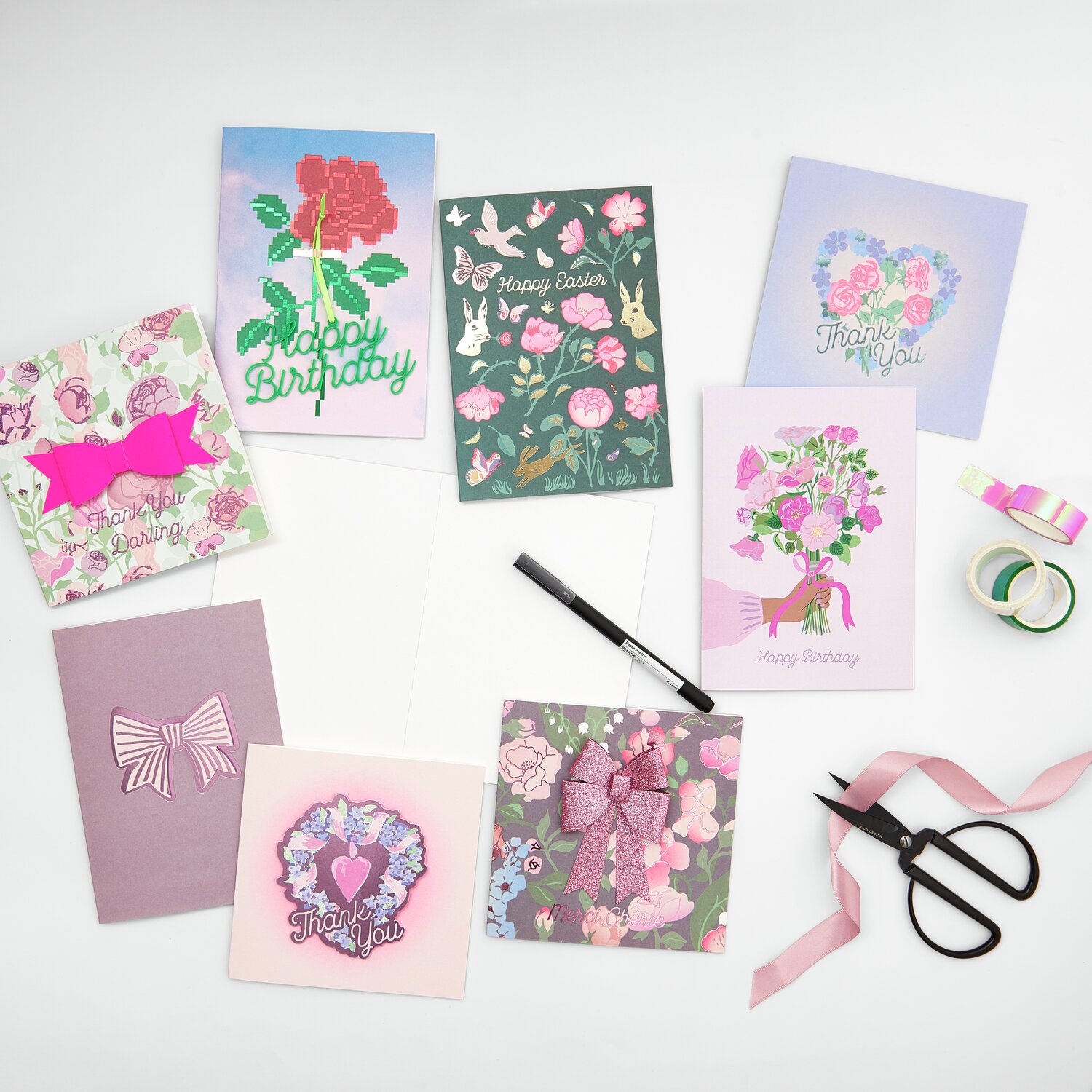 Paper Poetry Grußkarte La Vie en Rose Happy Easter  B6 von Rico Design