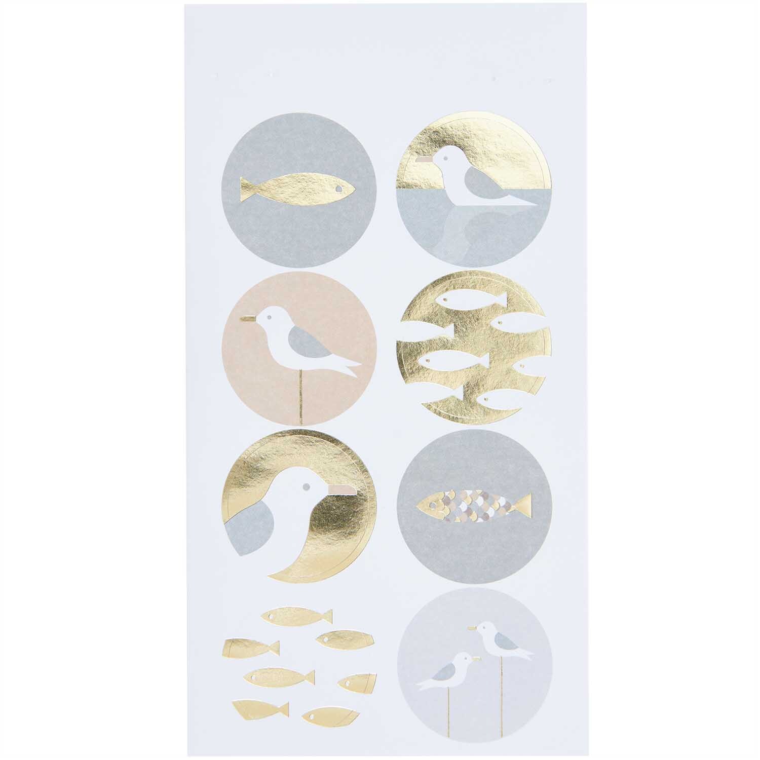 Paper Poetry Sticker Möwen & Muscheln 4 Blatt von Rico Design