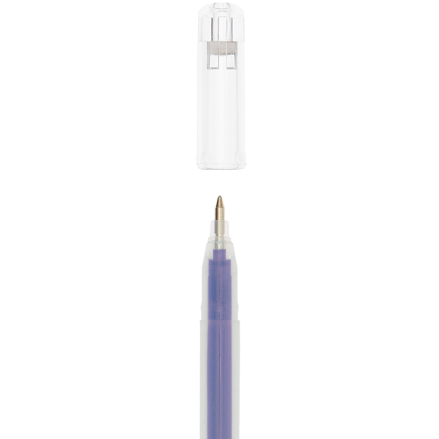 Metallic gel pen 0.8mm colour Purple from Rico Design Gelstift Metallic 0,8mm von Rico Design in lila, mit abnehmbarem transparentem Deckel. Ideal für kreative Projekte.