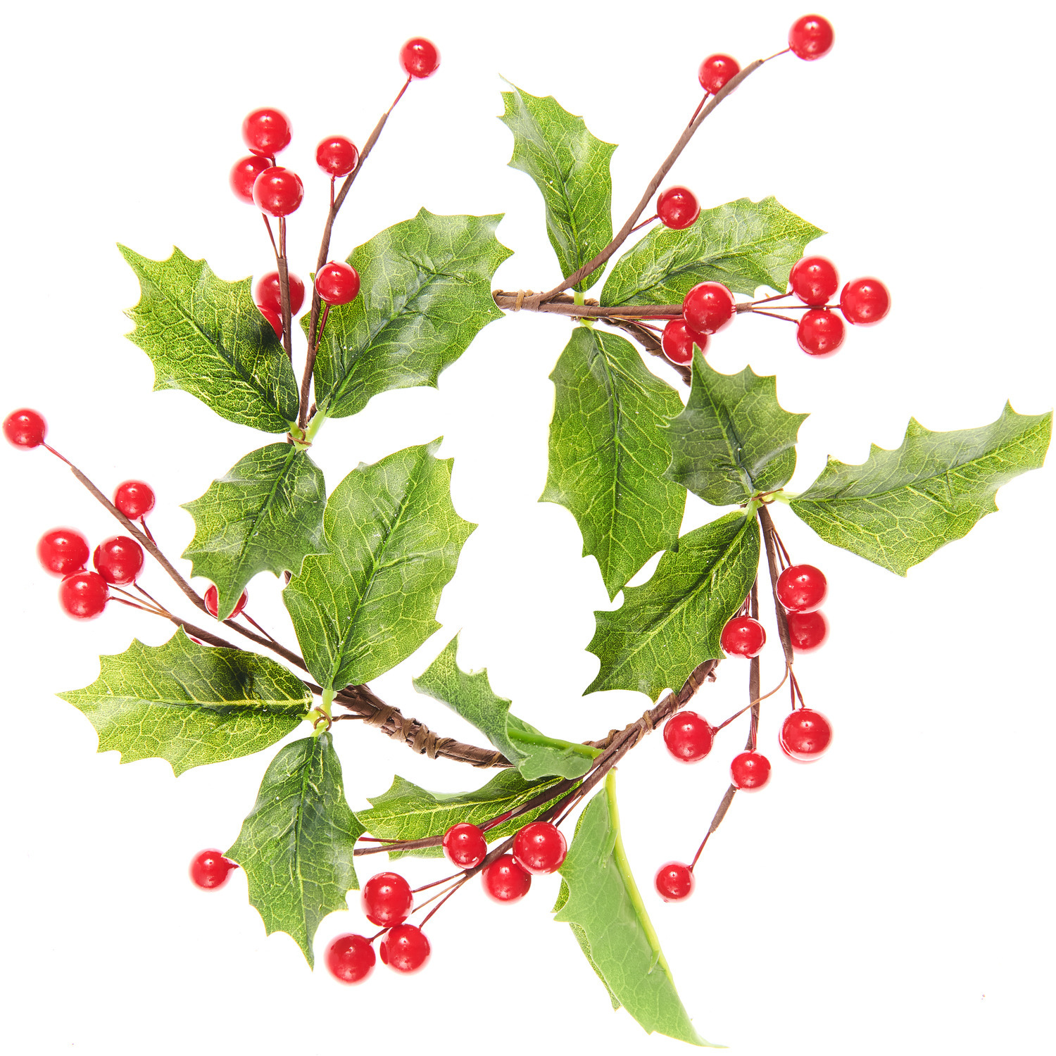 Ilexkranz mit roten Beeren von Rico Design, zeigt grüne Blätter und leuchtend rote Beeren, Ø20cm.