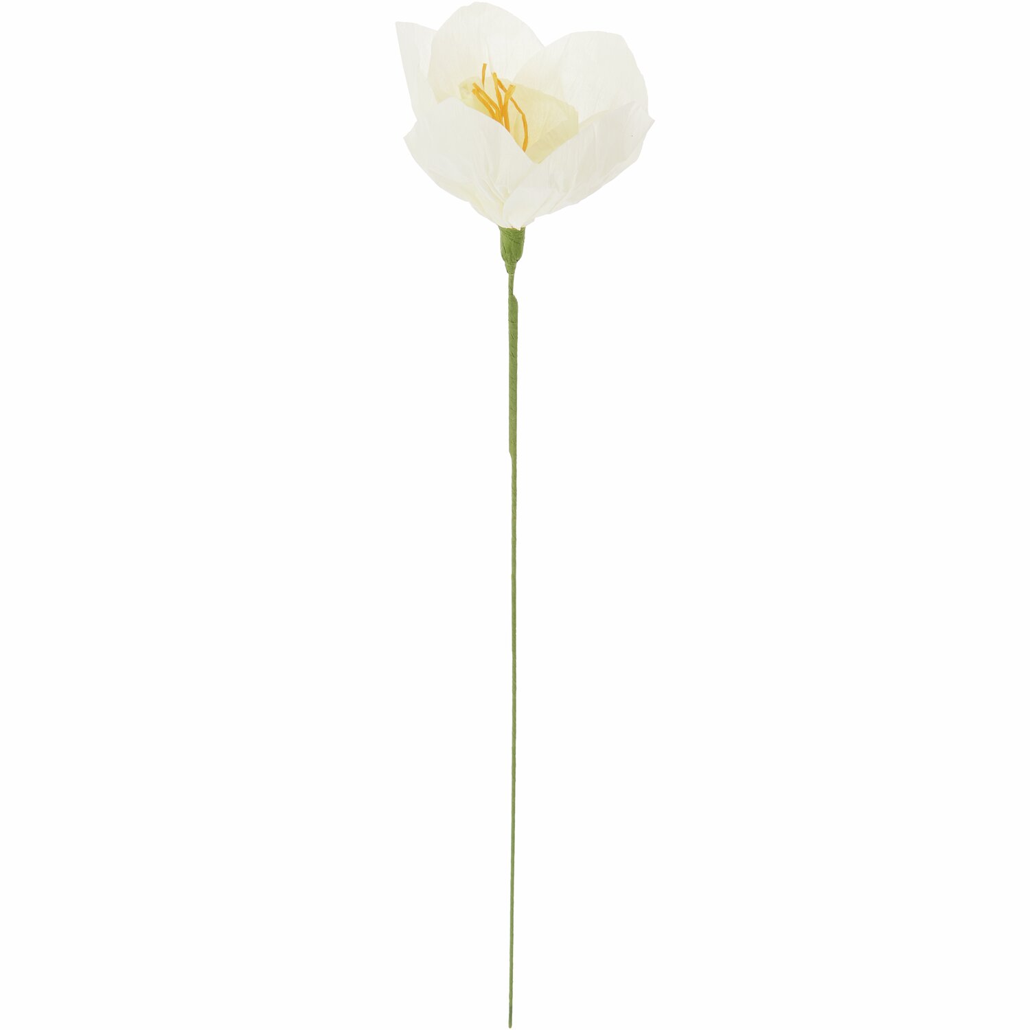 Papierblume Narzisse: Elegante Blume aus Papier in Weiß-Grün von Rico Design, 45x15cm groß.
