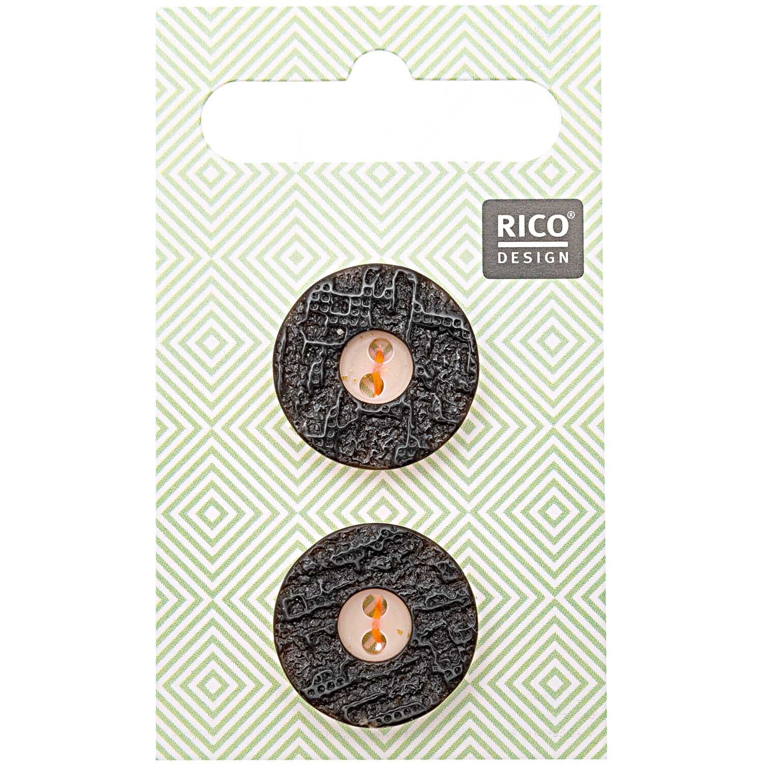 Traditional buttons staghorn look 2cm 2 pieces