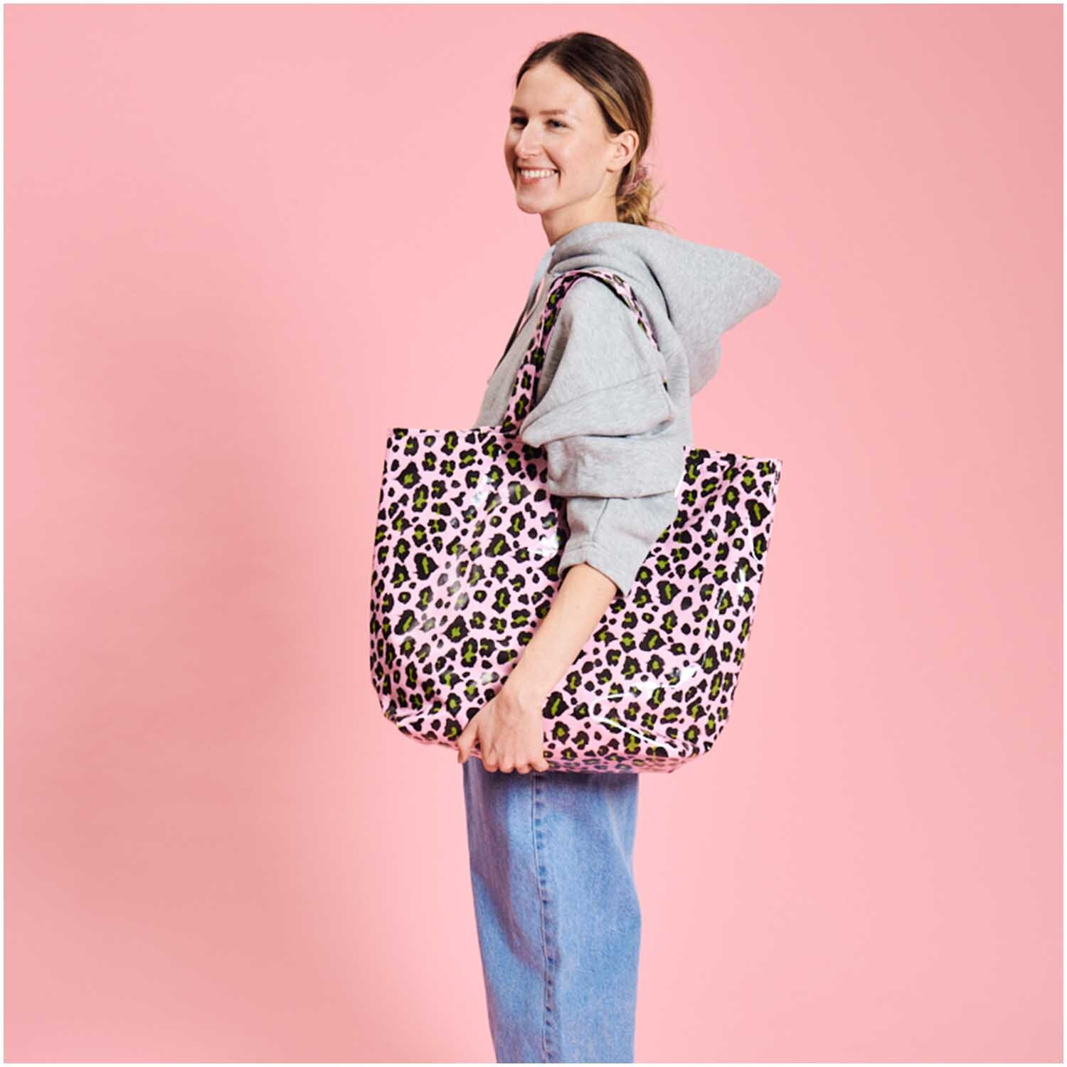 PVC-Shopper Acid Leo rosa 41x55x19cm von Rico Design PVC-Shopper Acid Leo rosa 41x55x19cm von Rico Design