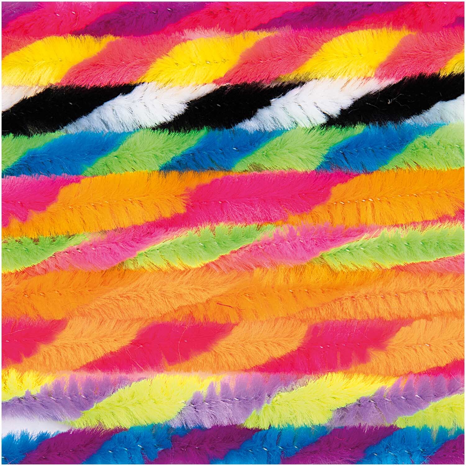 Chenilledraht-Mix 50cm 10 Stück Farbe Bunt Gestreift von Rico Design Chenilledraht-Mix 50cm 10 Stück: Bunte, gestreifte Chenilledrähte von Rico Design in lebhaften Farben.