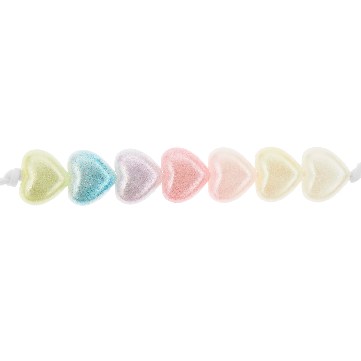 itoshii Herz Perlen Rainbow Pearl Mix von Rico Design: Bunte Herzperlen in Pastelltönen, ideal für kreative Schmuckprojekte.