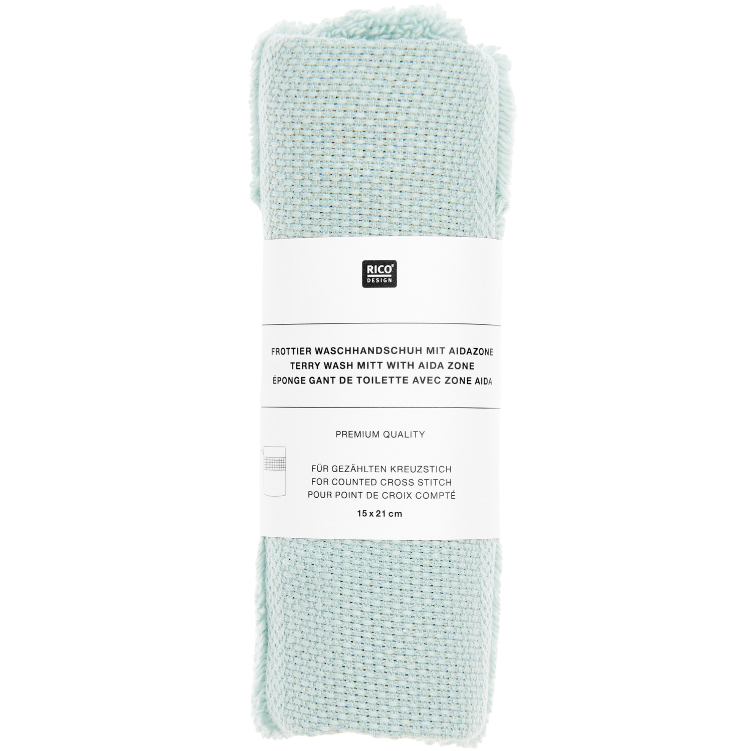 Gant de toilette 15x21cm, GOTS Couleur Menthe from Rico Design