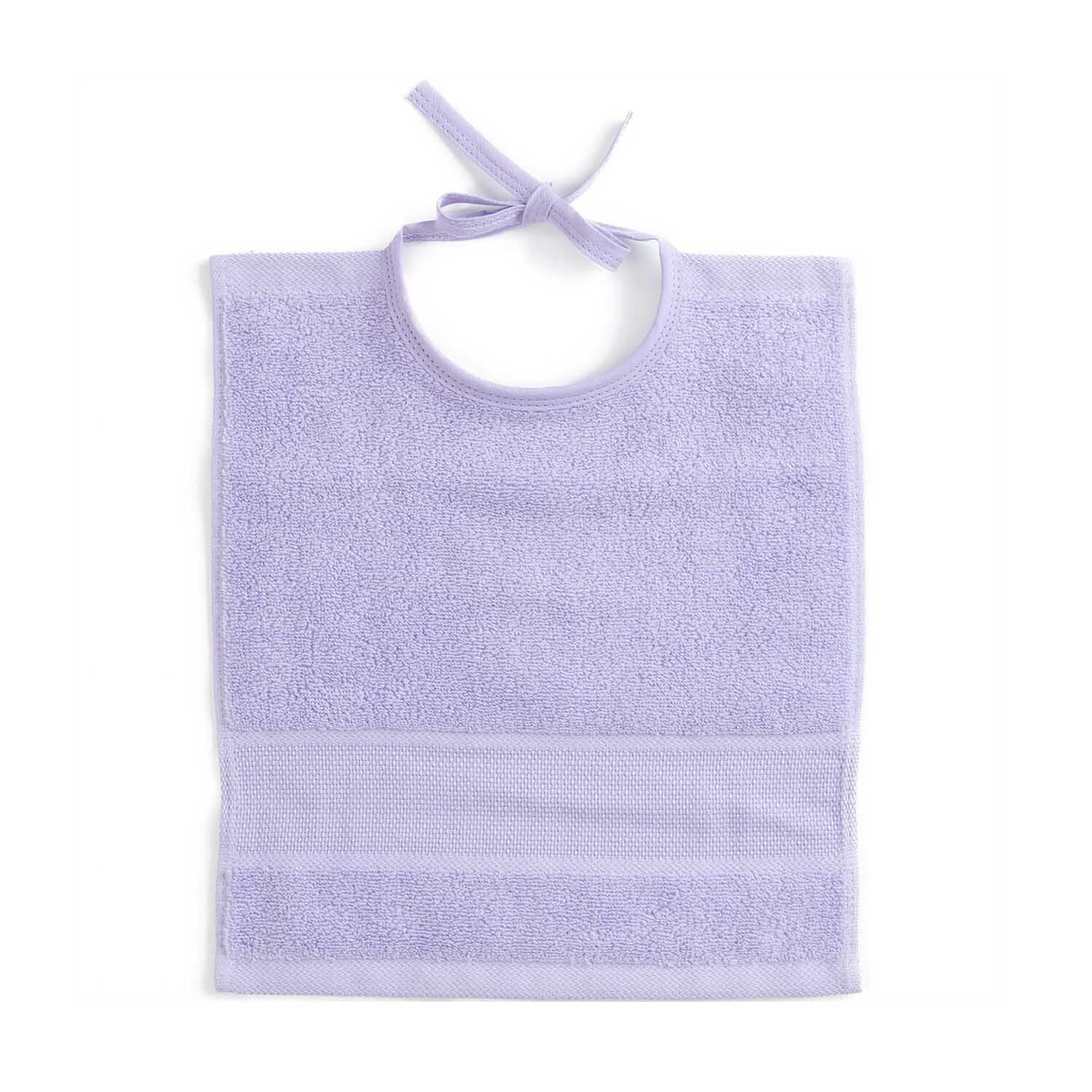 Lätzchen 30x34cm in zartem Flieder von Rico Design, mit weicher Textur und Bindeband. Ideal für Babys.