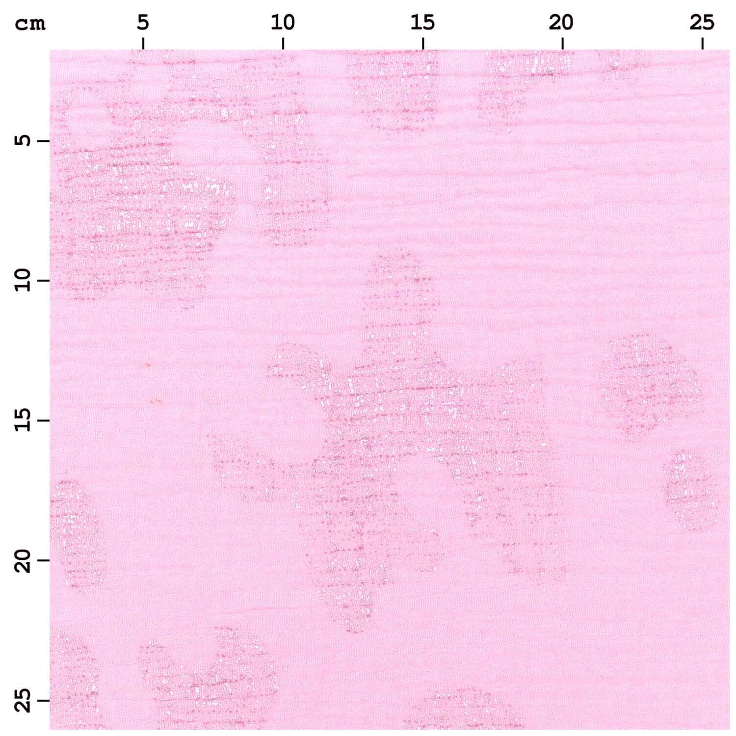 Meterware Krinkelmusselin bonbonrosa Hot Foil von Rico Design