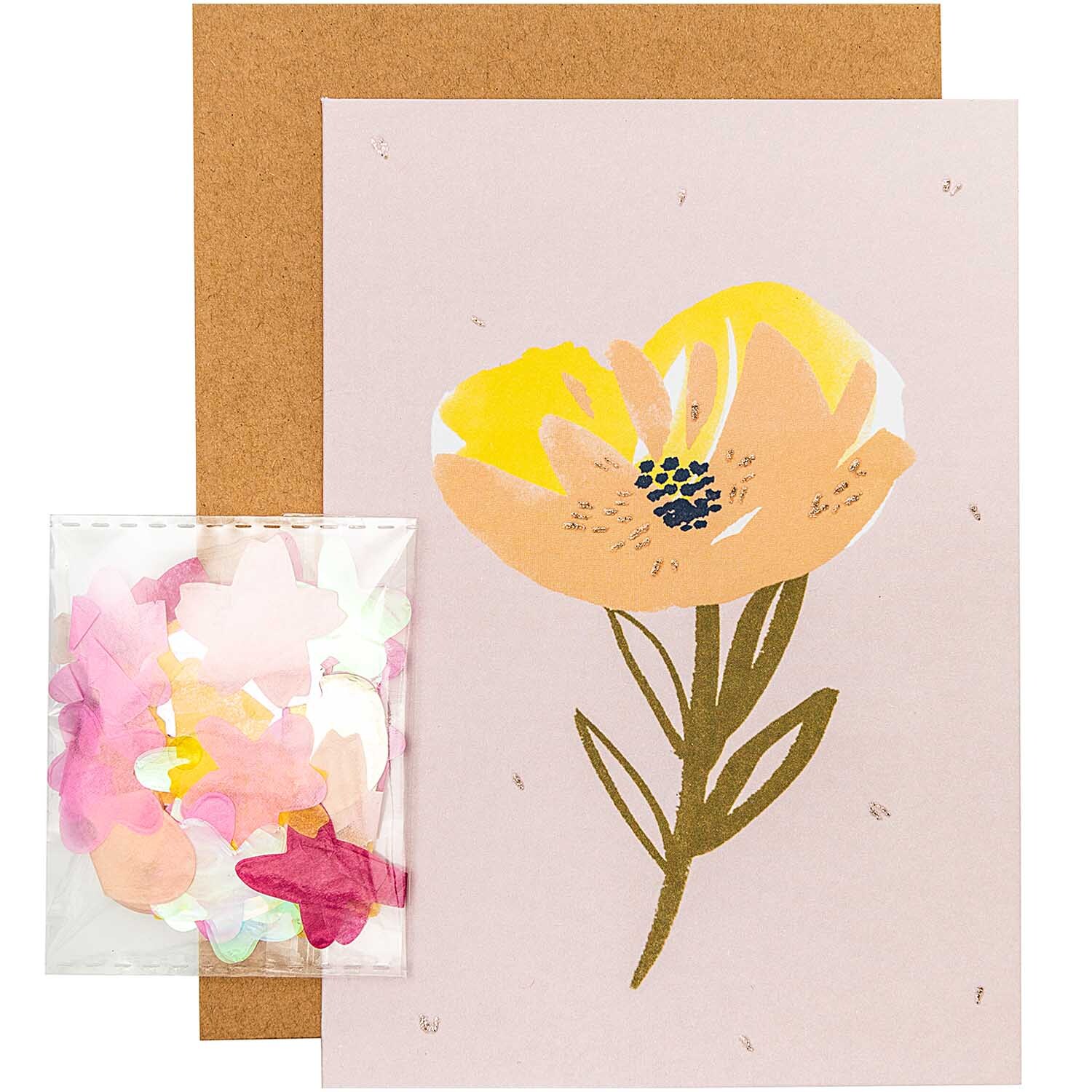 Paper Poetry Grußkartenset Crafted Nature mit floraler Illustration und zarten Farben. Enthält Karten und passende Umschläge von Rico Design.