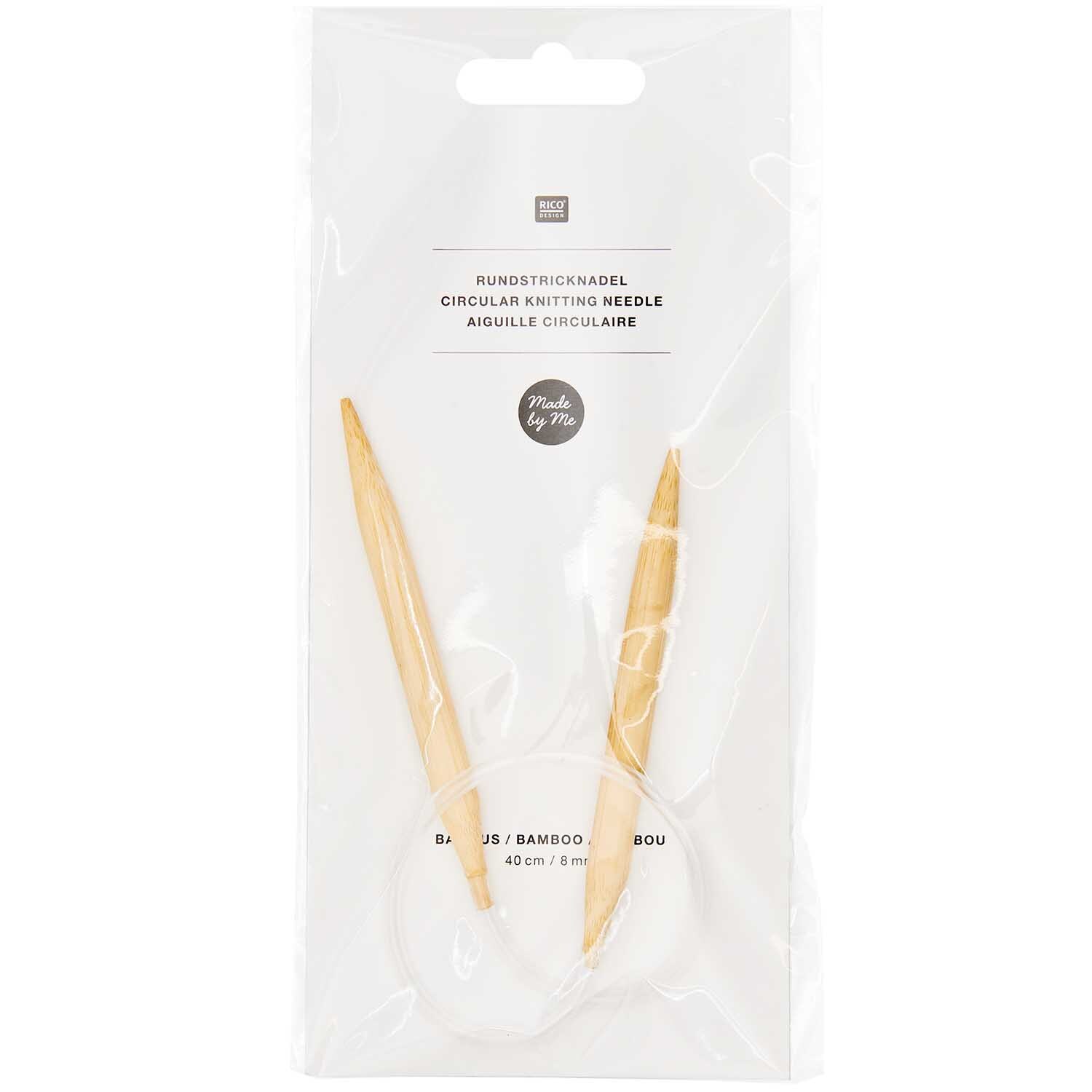 Bamboo circular knitting needle, 40cm/8mm