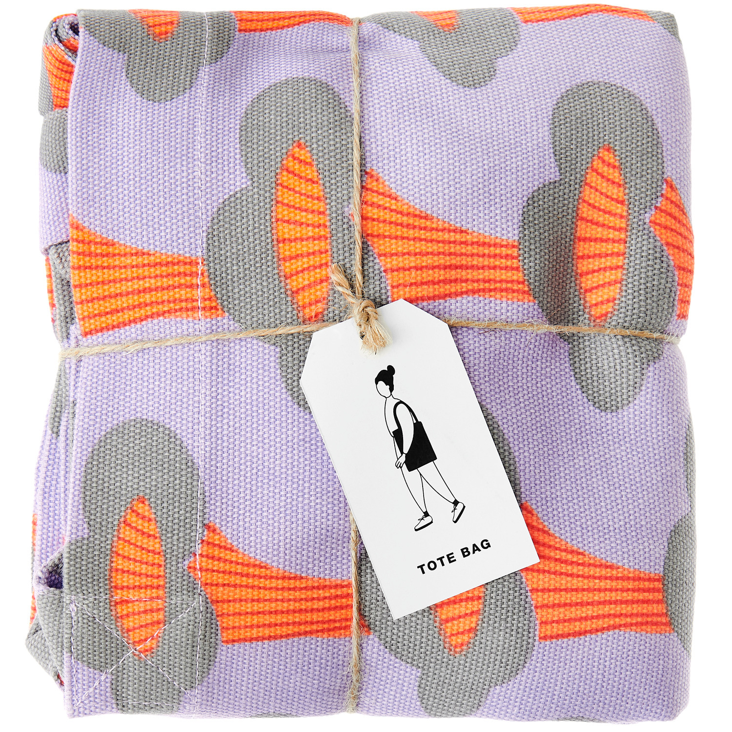 Canvas-Shopper Pfifferlinge Neon Flieder 38x40x13cm von Rico Design