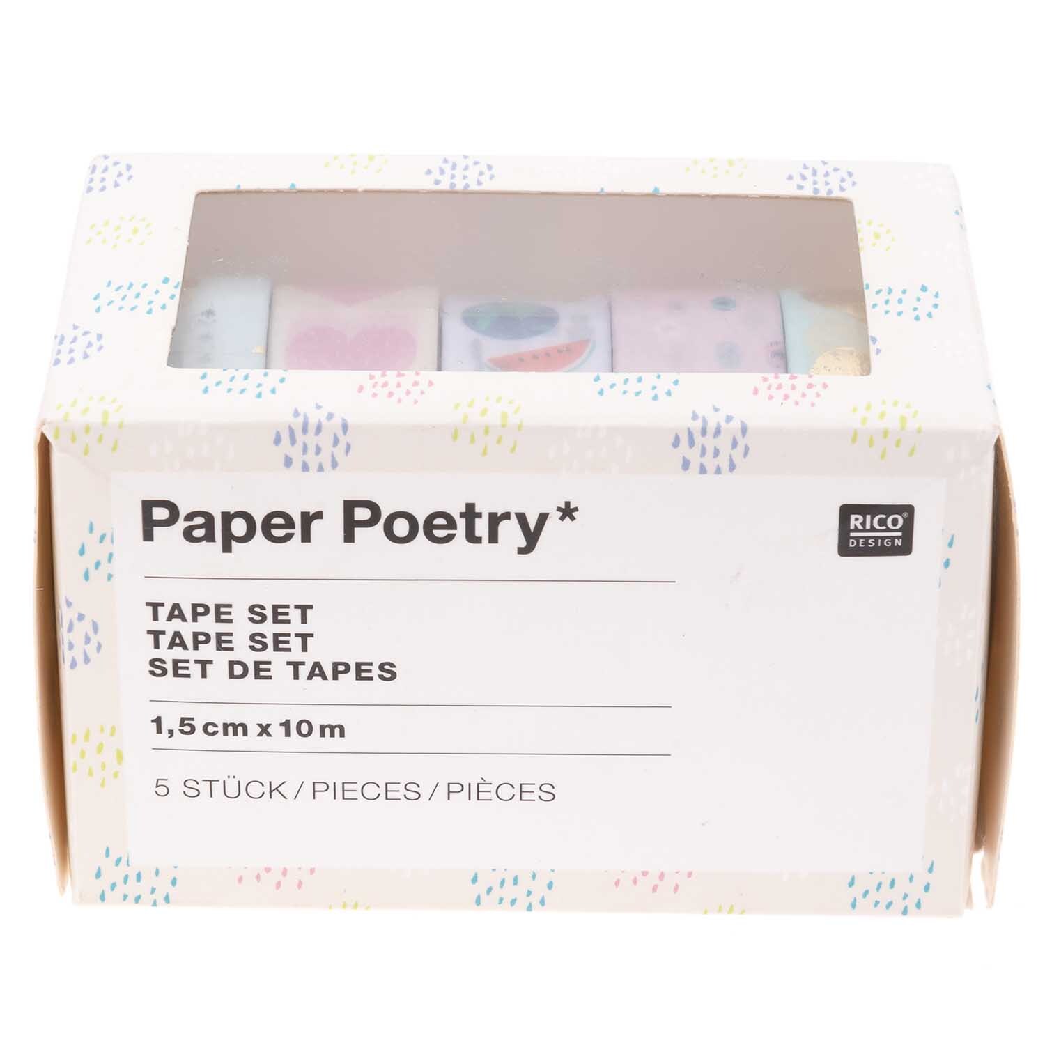 Paper Poetry Tape Set Travel the World 1,5cm 10 m 5 Stück von Rico Design