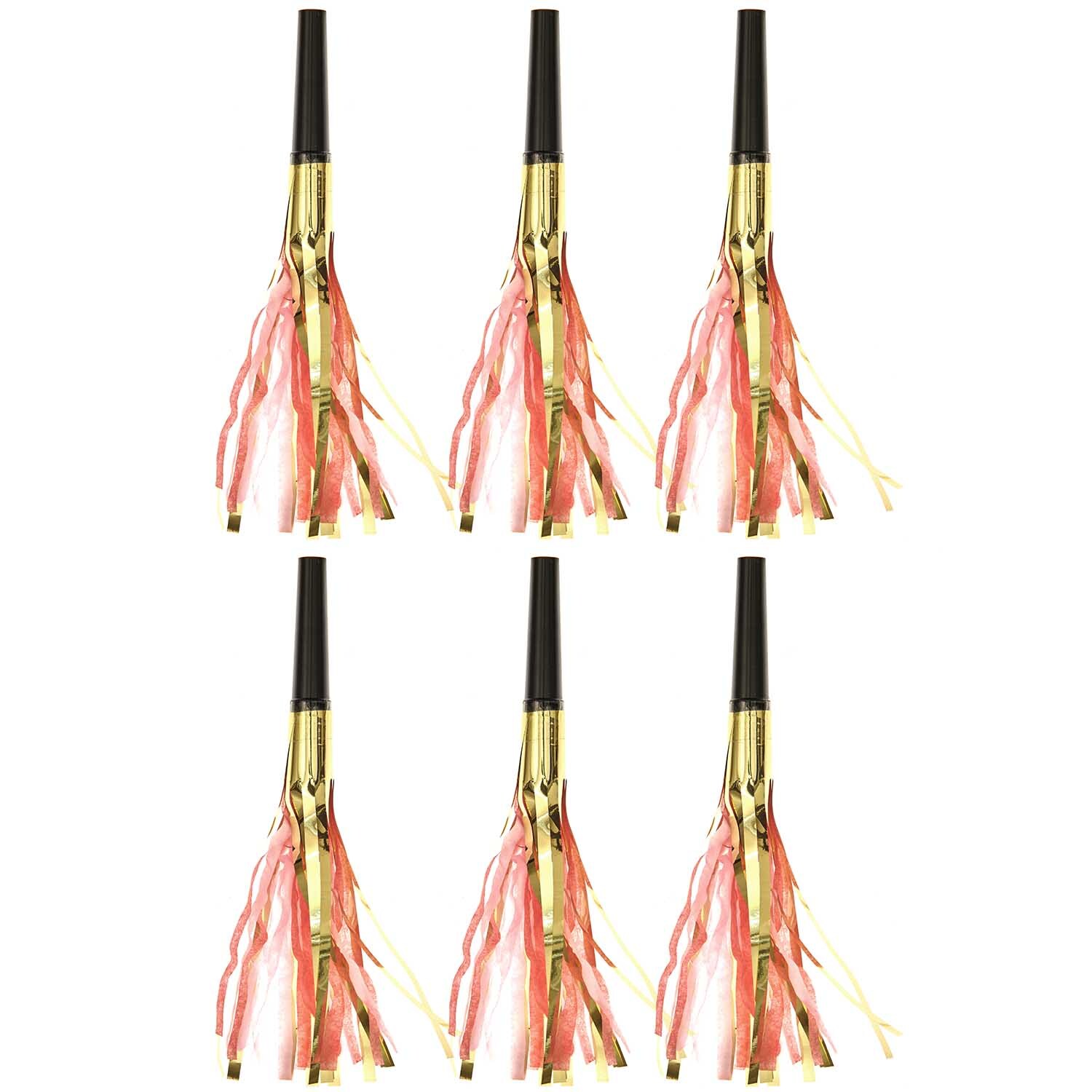 Partytröten Flitter rosa-gold 6 Stück von Rico Design, mit rosa-goldenem Flitter, ideal für Feiern.