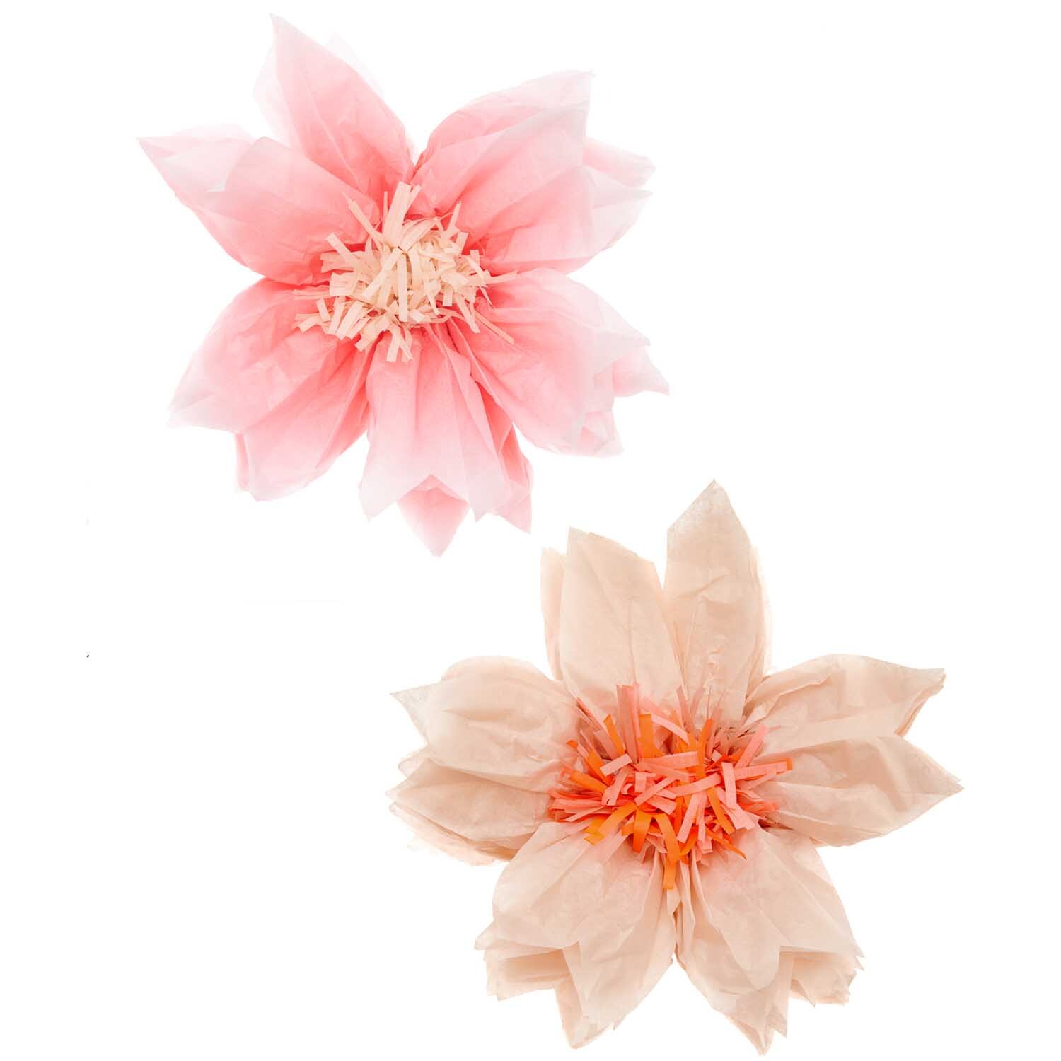 Seidenpapierblumen Kirschblüten 2 Stück von Rico Design in zarten Rosa- und Pfirsichtönen, kunstvoll arrangiert.