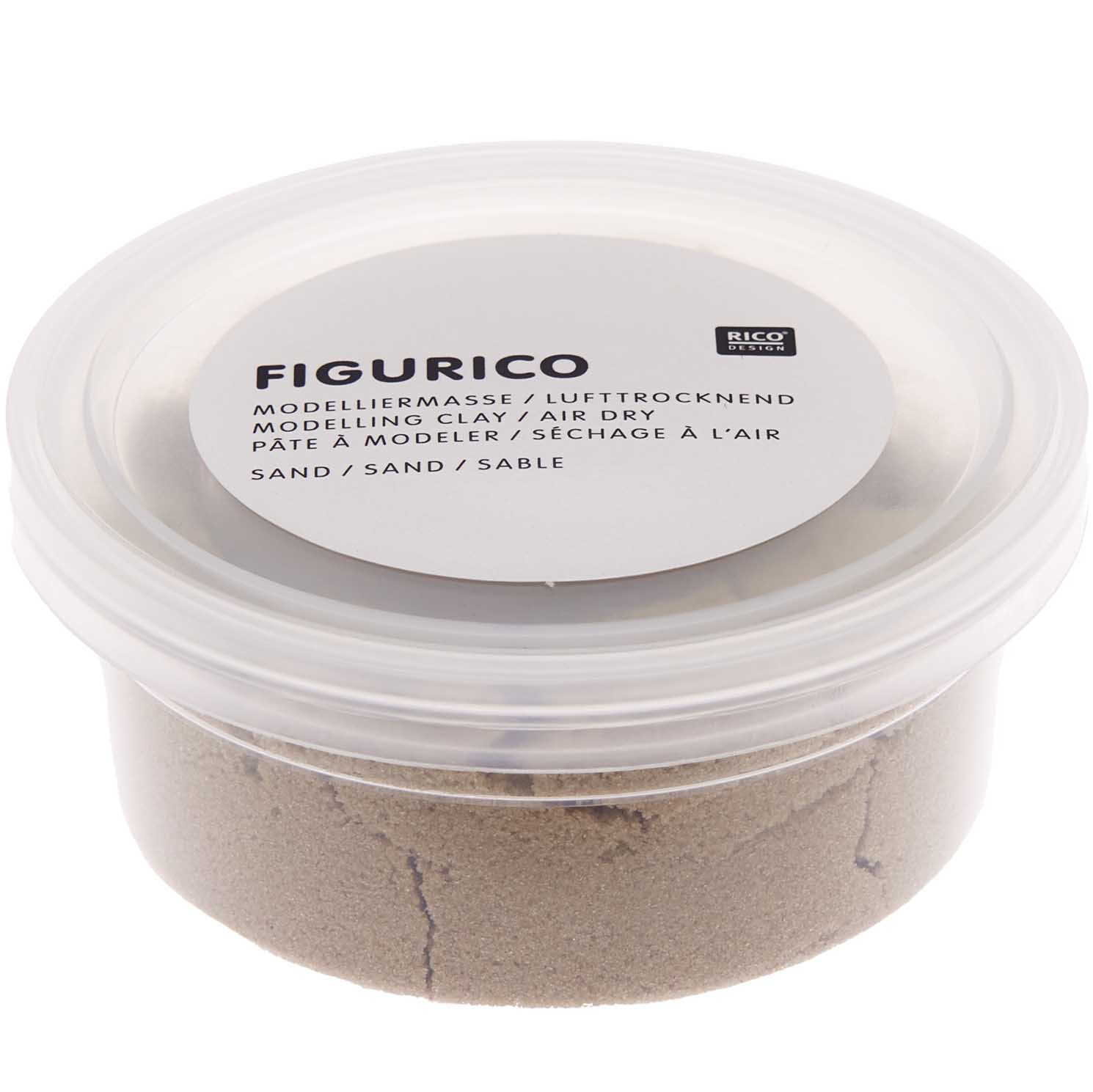 Figurico Modelliermasse Sand 105g Farbe Natur von Rico Design Figurico Modelliermasse Sand 105g in einer transparenten Dose, ideal zum kreativen Gestalten.