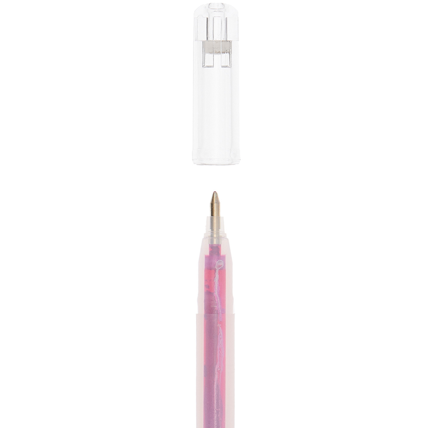 Metallic gel pen 0.8mm colour Pink from Rico Design Gelstift Metallic 0,8mm von Rico Design in Pink, mit abnehmbarer Kappe und feiner Spitze. Ideal für kreative Projekte und präzises Schreiben.