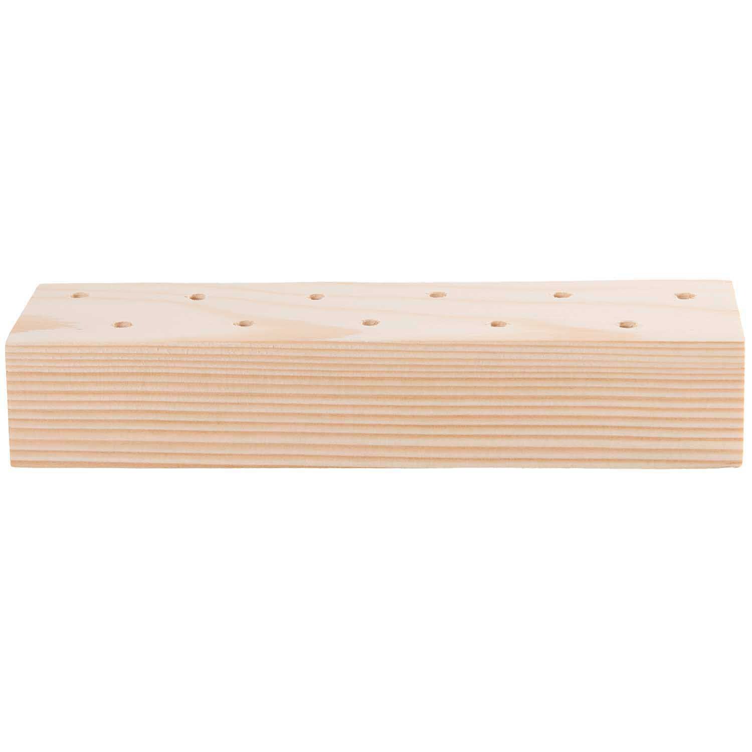 Holzständer für Trockenblumen 21x4x5cm Farbe Natur von Rico Design Holzständer für Trockenblumen von Rico Design, rechteckig, naturfarben, mit mehreren Löchern.